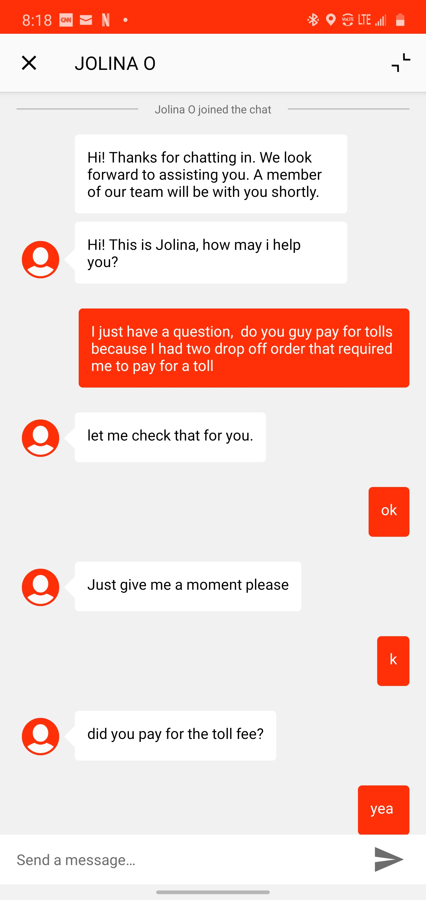 Doordash dash does not pay for you tolls to deliver for to