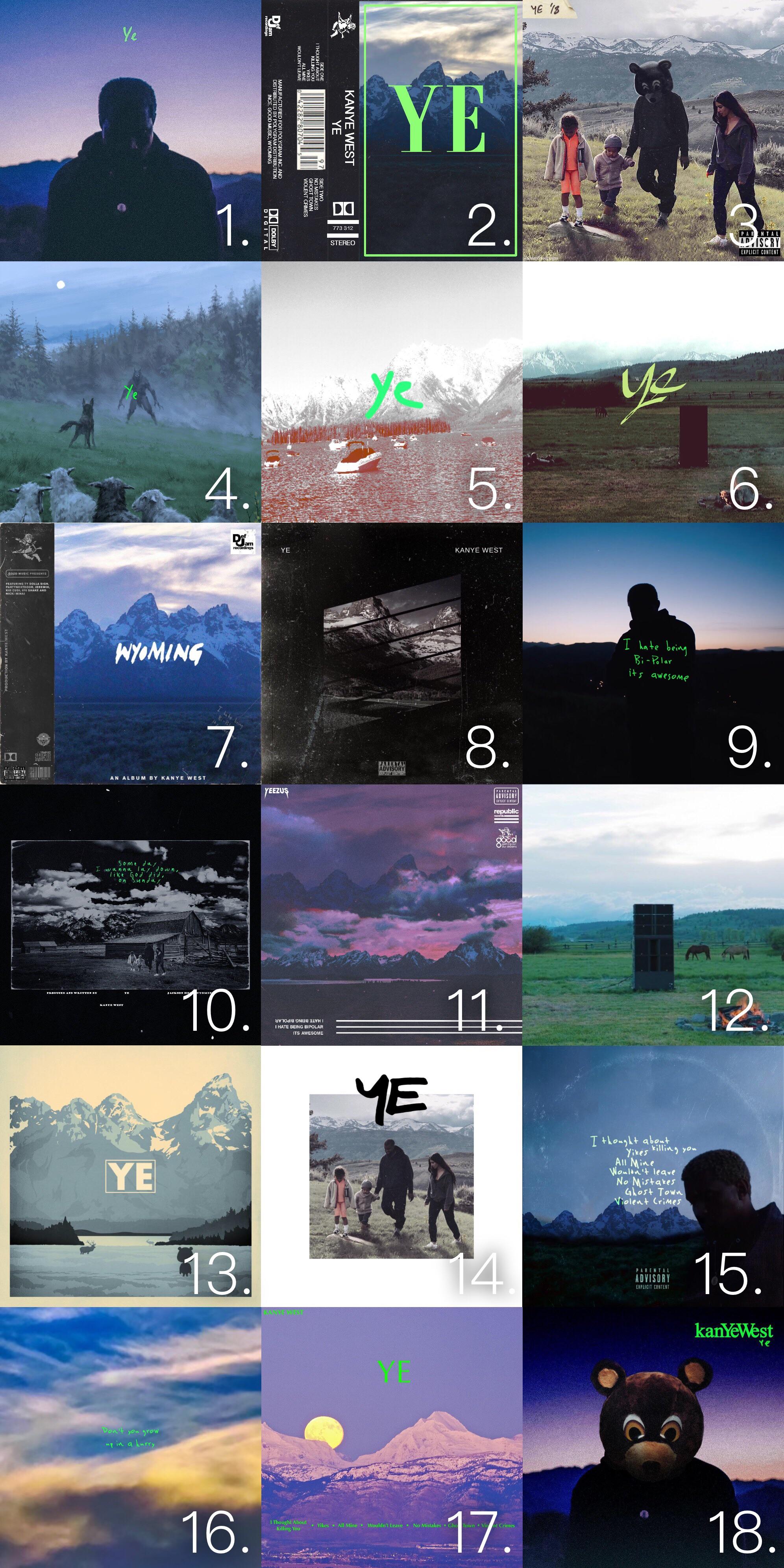 So i collected some alternative album covers for ye and would like to