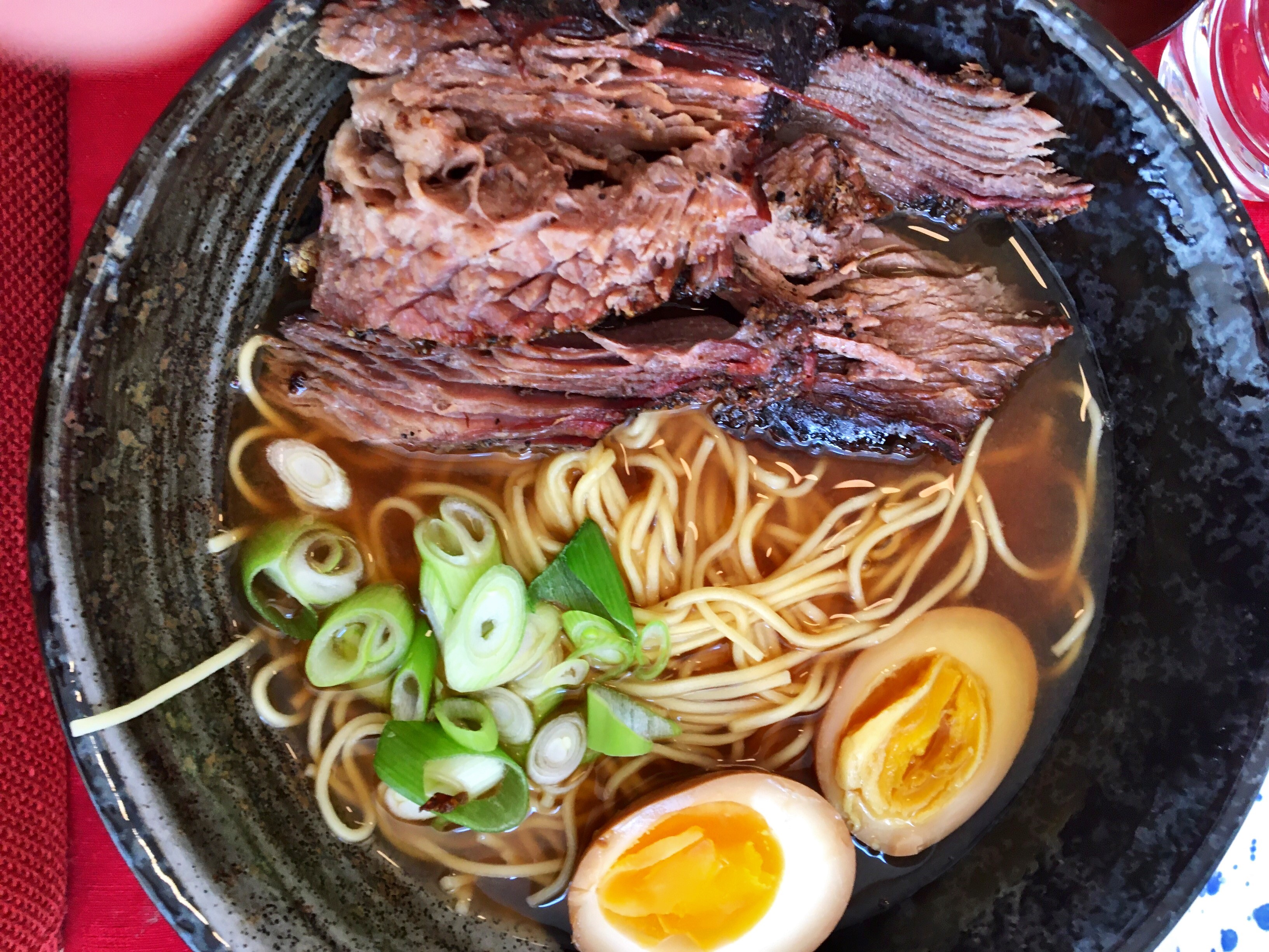 [Homemade] TexasStyle Smoked Brisket Ramen with Nitimago Eggs and