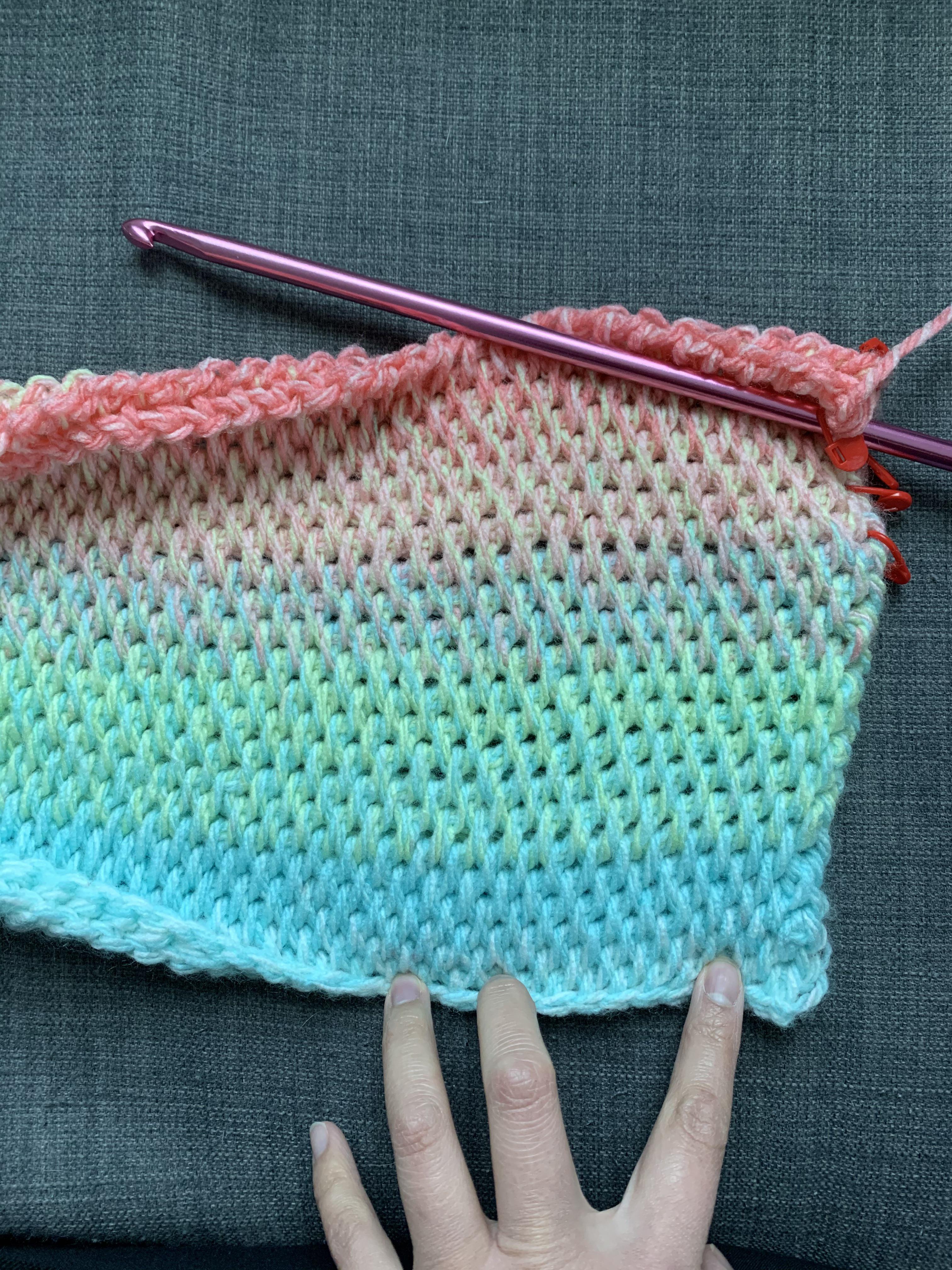 First attempt at Tunisian crochet Tunisian full stitch r/crochet