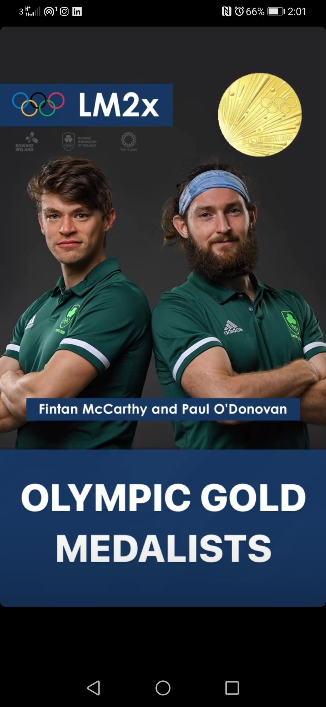 Fintan Mccarthy and Paul O'Donovan have just won irelands first ever