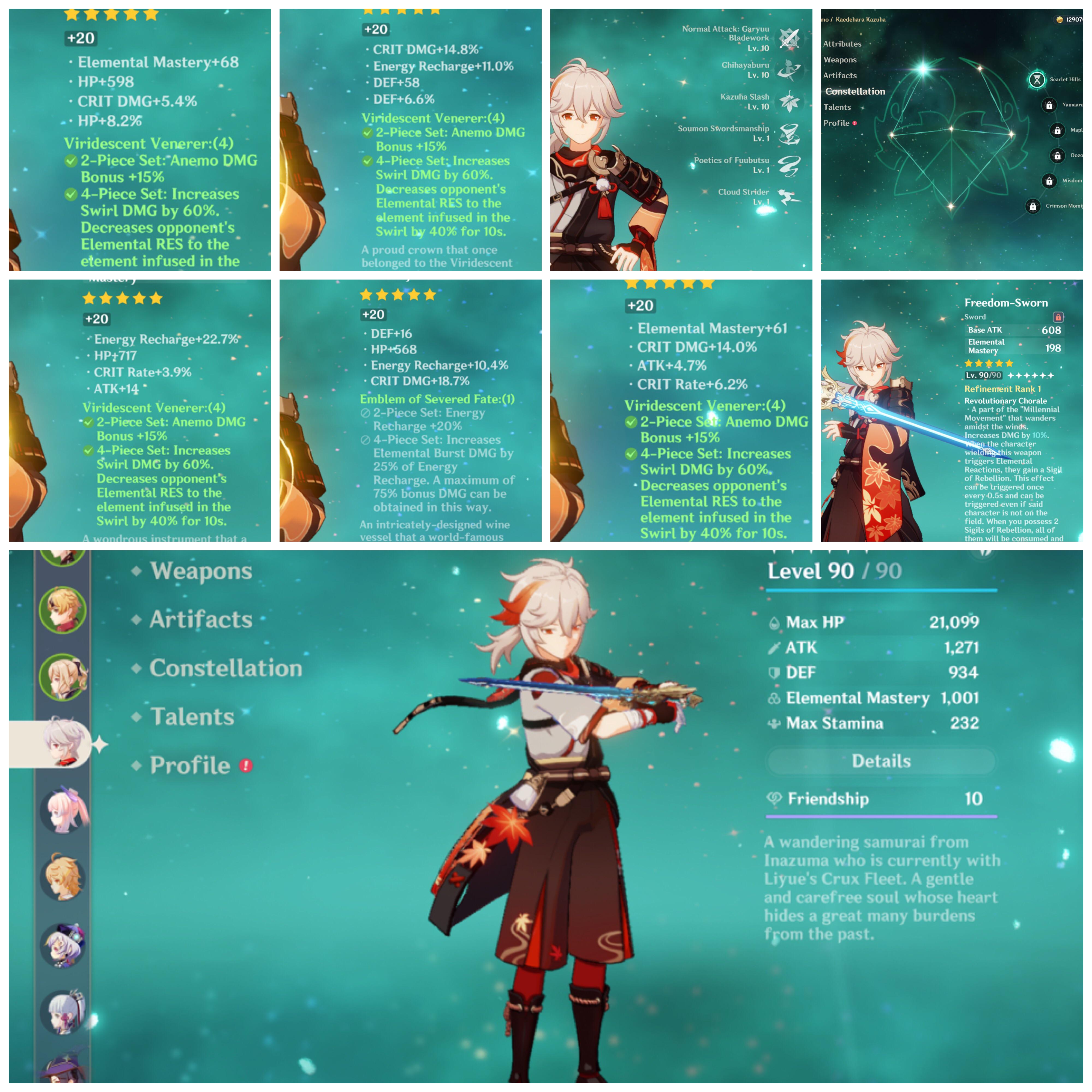 finally 1k EM kazuha. definitely could be better, but I’m happy with