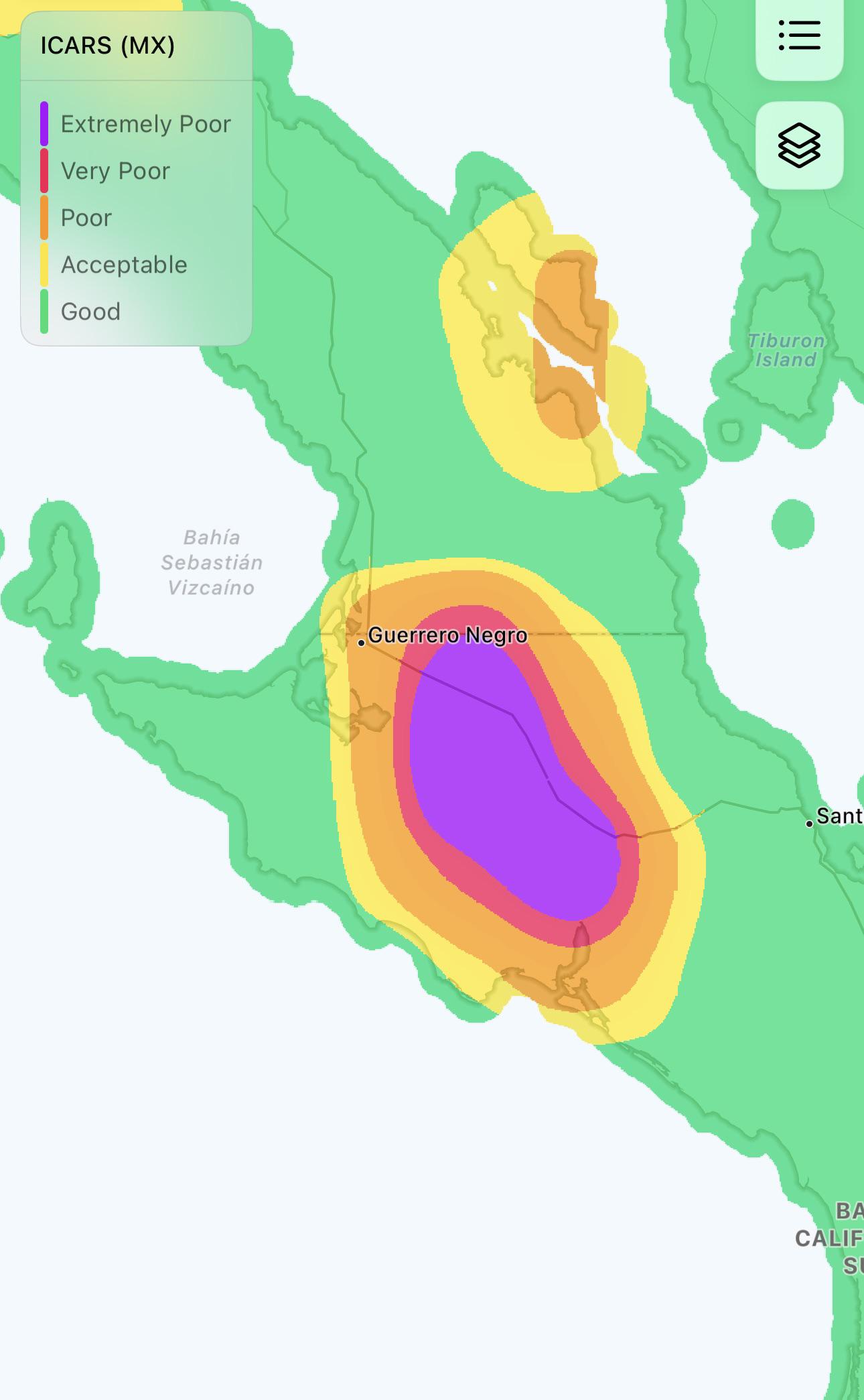 Why does this area of Baja California have such poor air quality? r/geography