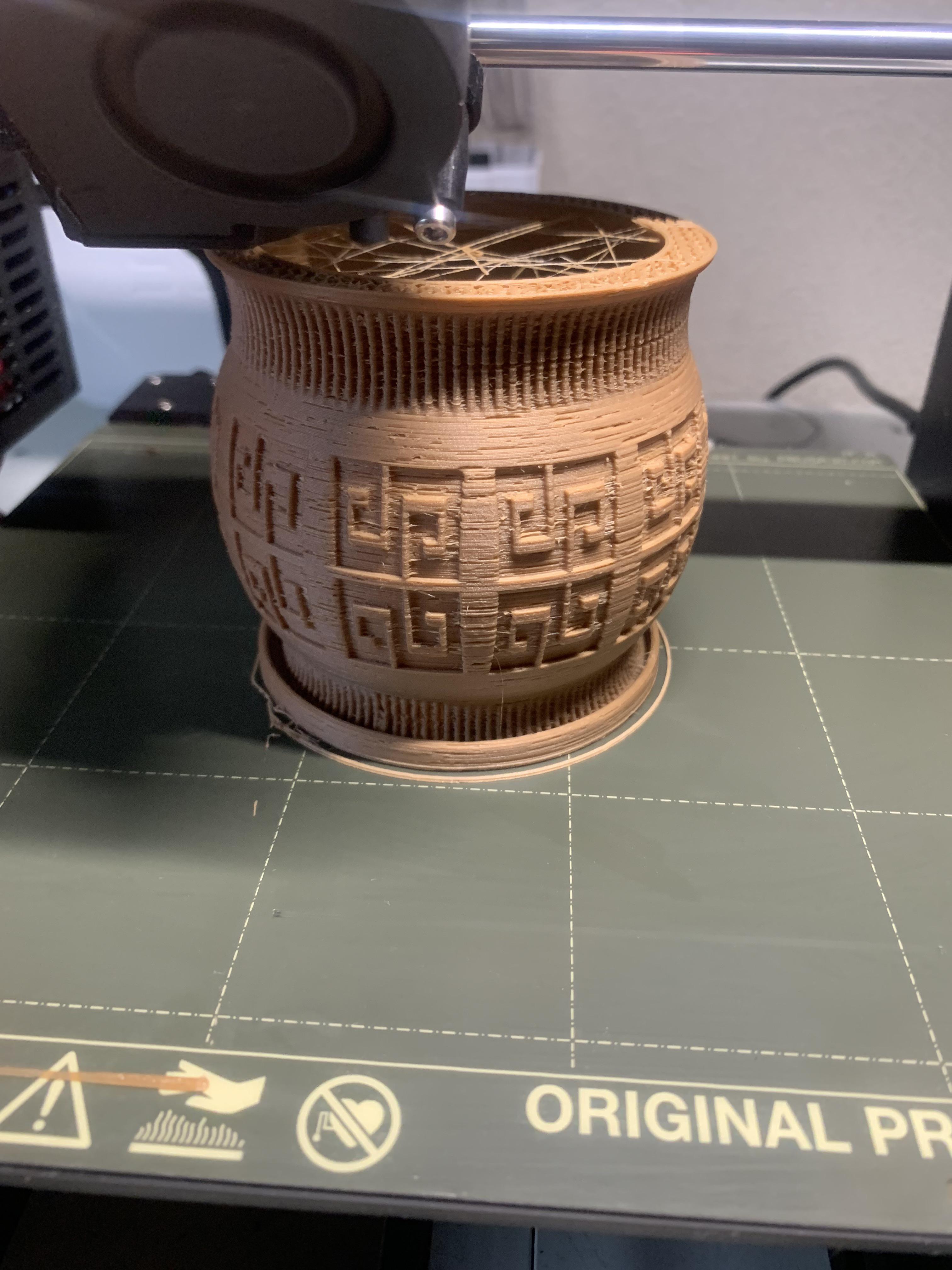 Tips for Wood Filaments current settings are 210 nozzle, 60 bed and 60