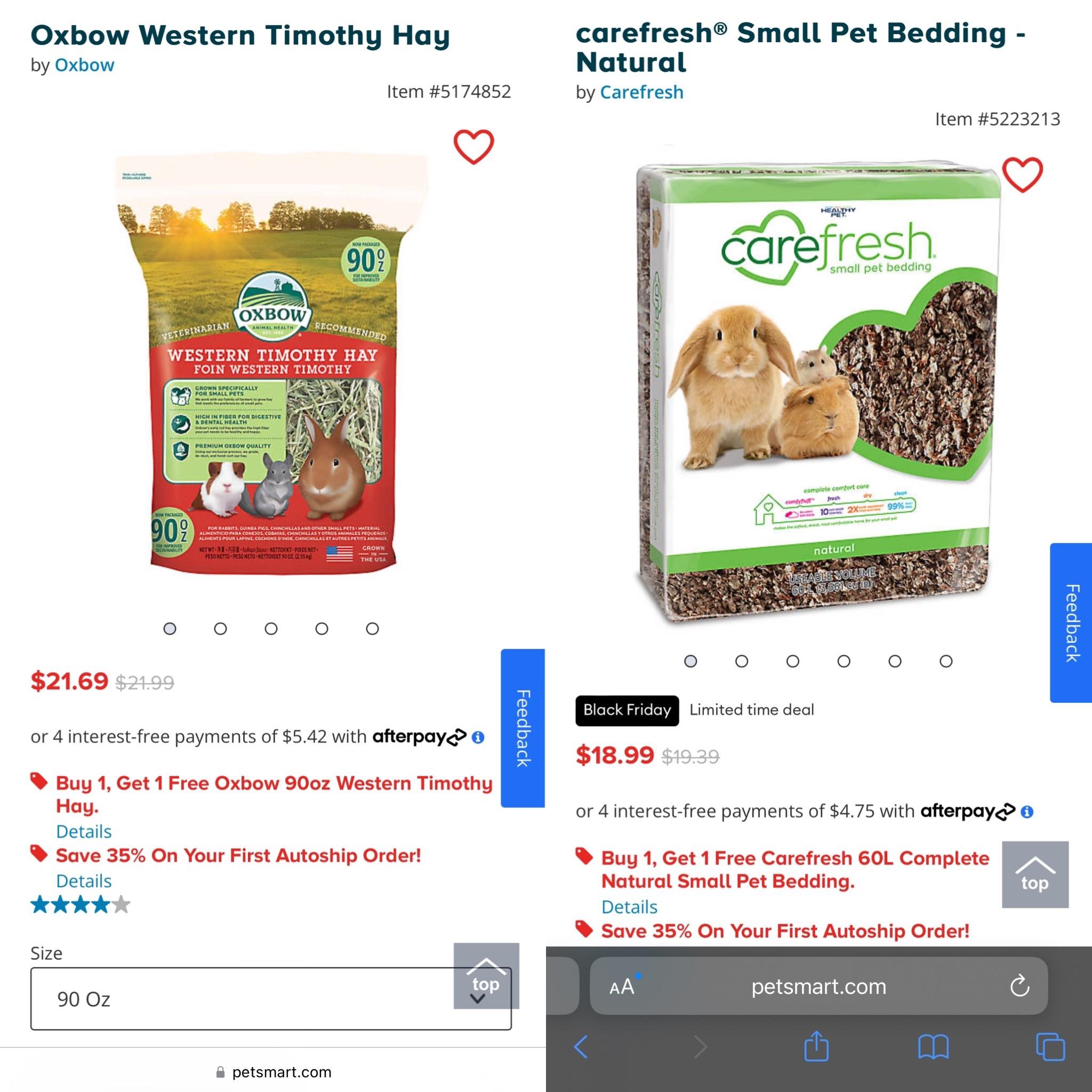 If you're in the states and your bunny uses Carefresh natural and eats