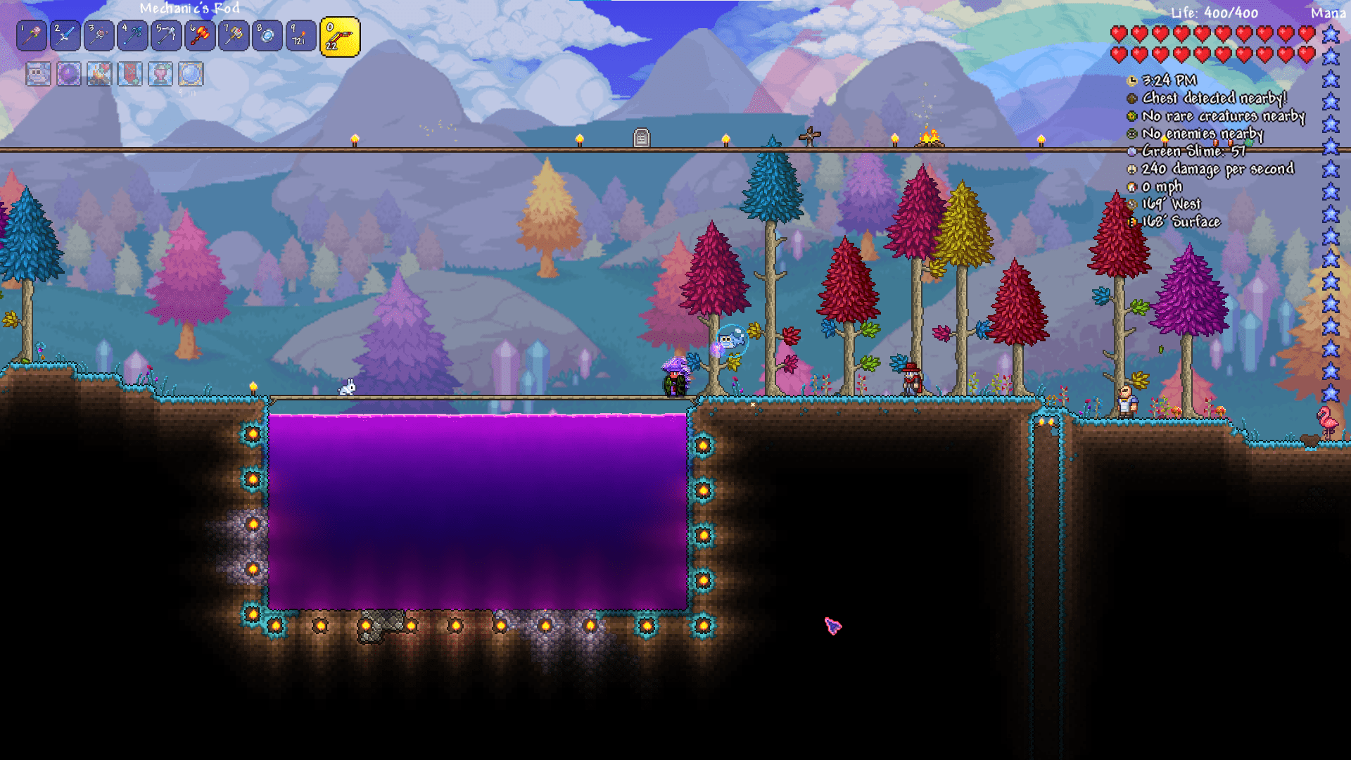 Is this a large enough pool of water to craft the crystal serpent? It's 18 blocks deep and 37