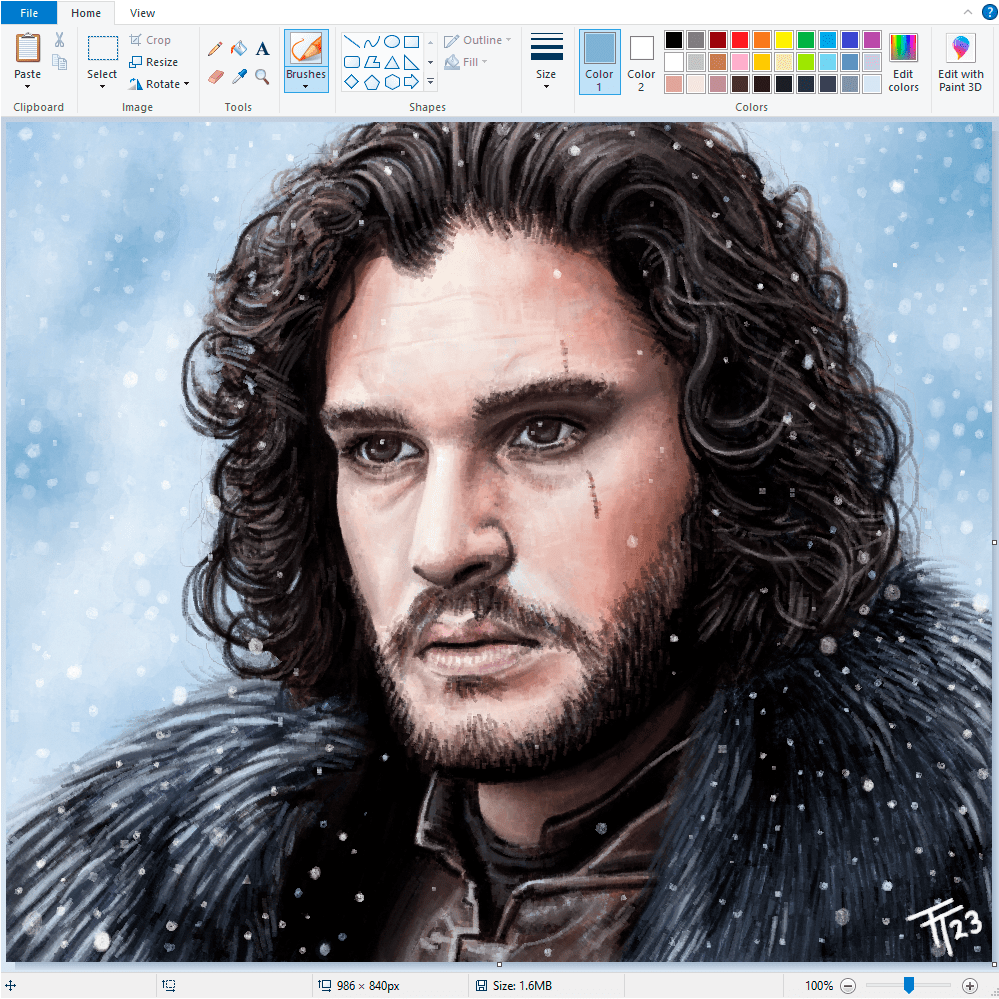 Jon Snow on MS Paint by me r/Illustration