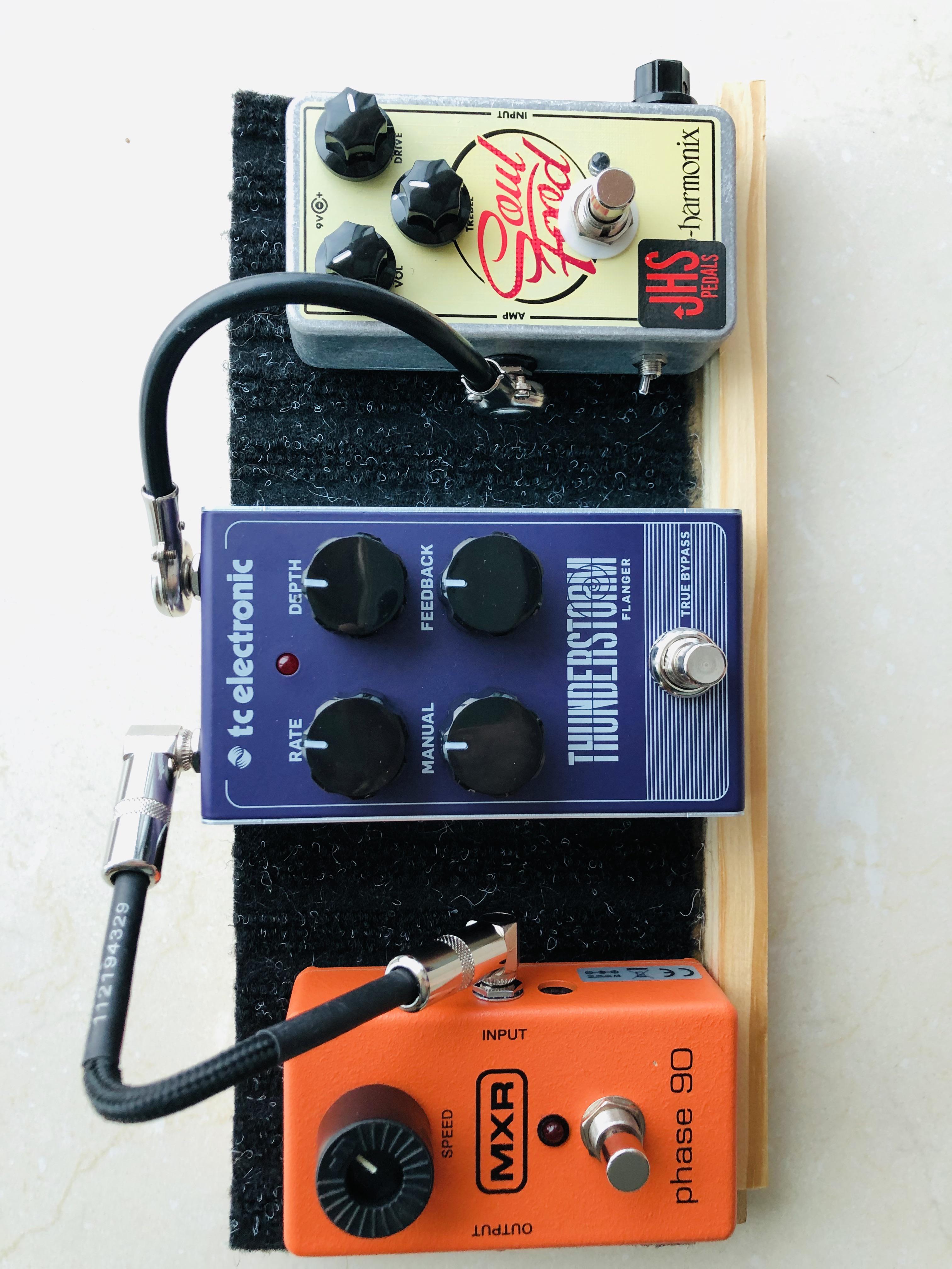 The World’s Least Expensive Pedal board. Still plenty funky and groovy