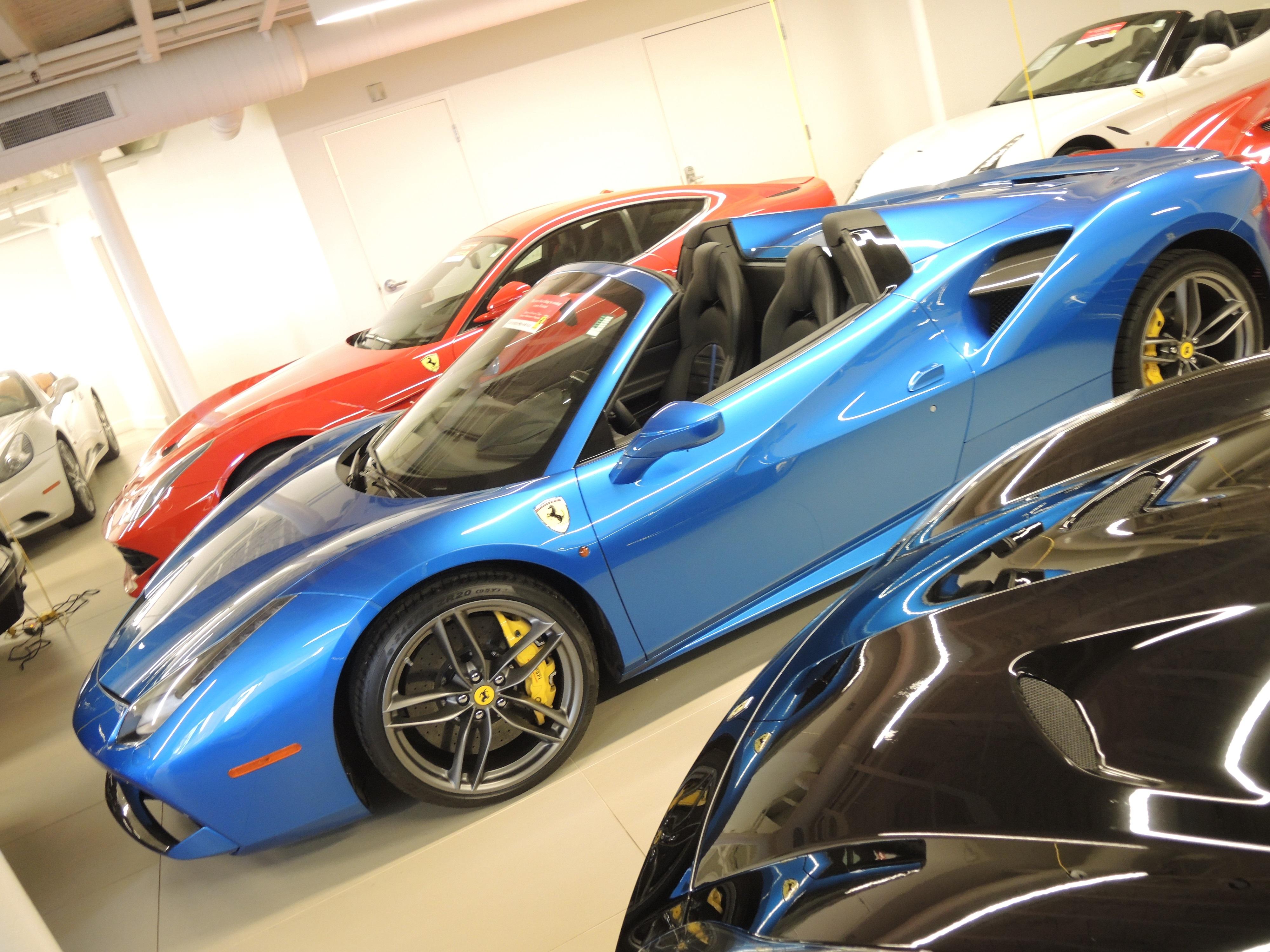 Blu Corsa 488 Spider at Miller Motorcars, Greenwich, CT, last week. r