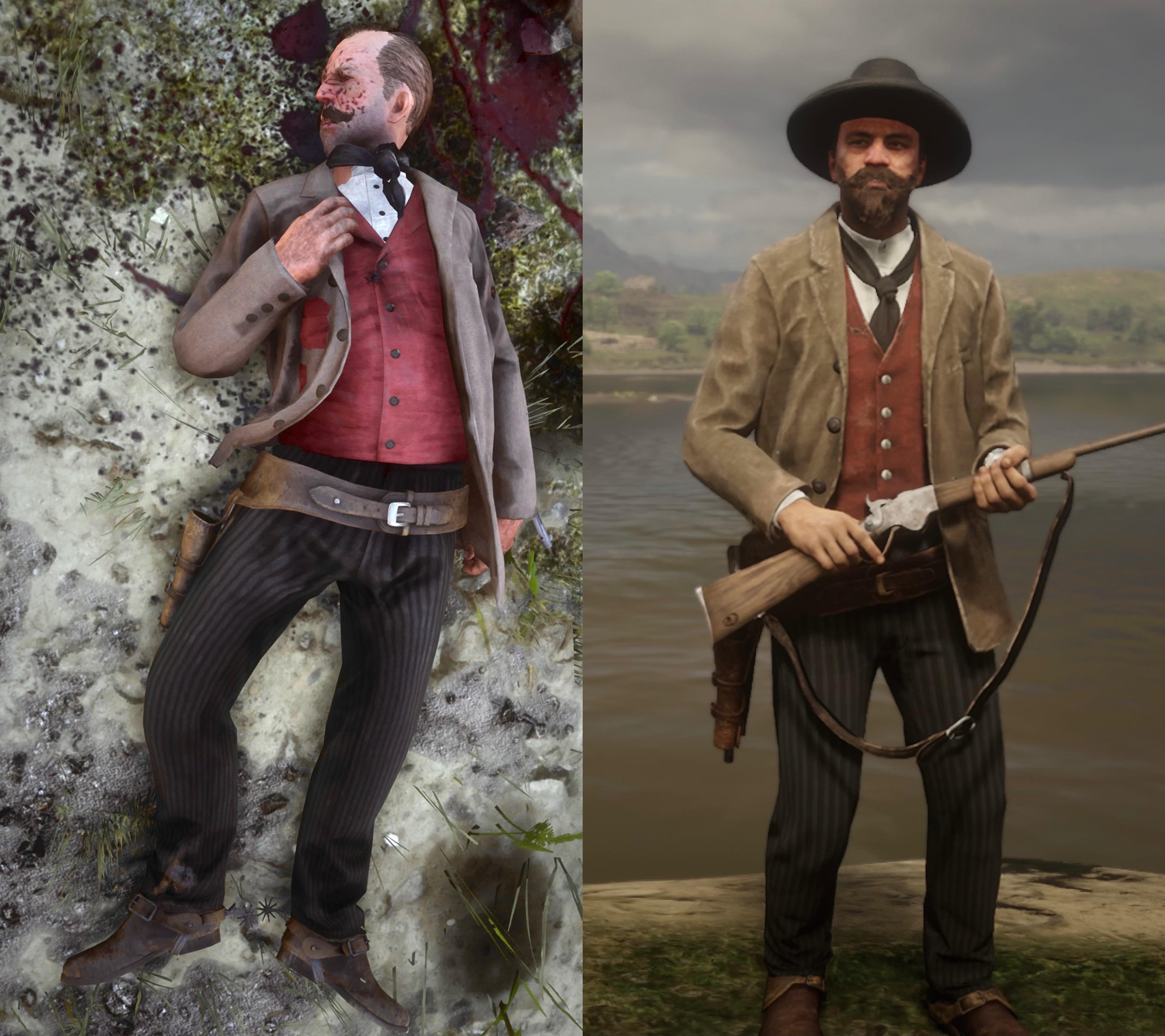 Recreated this bounty hunter NPC’s outfit r/reddeadfashion