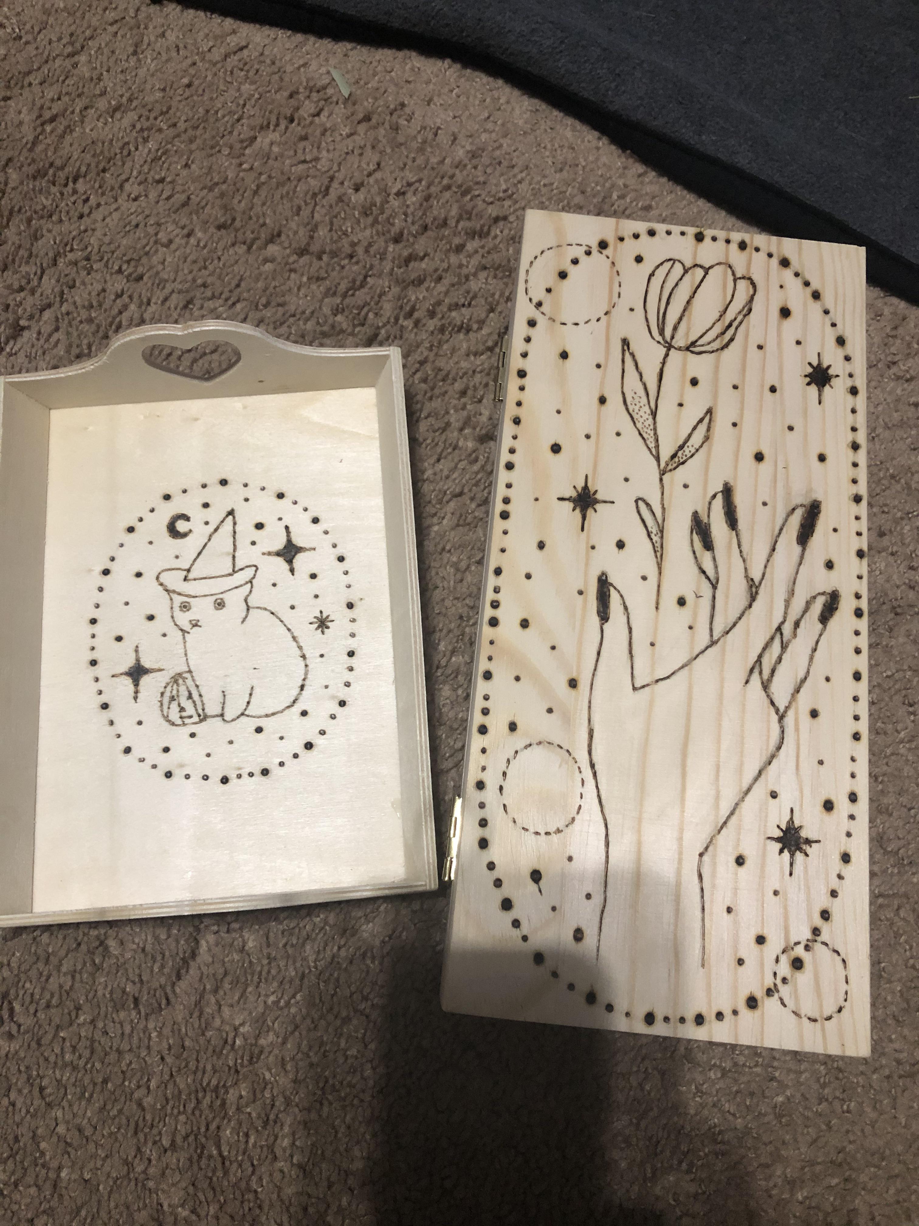 My first attempts at wood burning r/woodburning