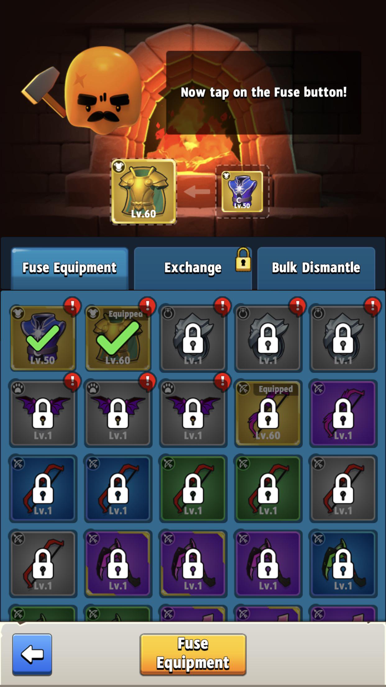 Why I can fuse these two different legendary equipments? What will