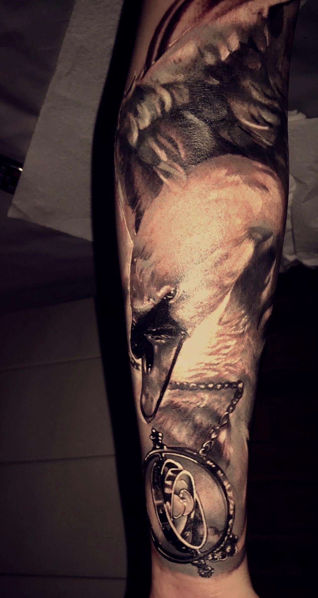 Realism Swan And Time Turner Harry Potter First Tattoo Melbourne Aus Tattoo