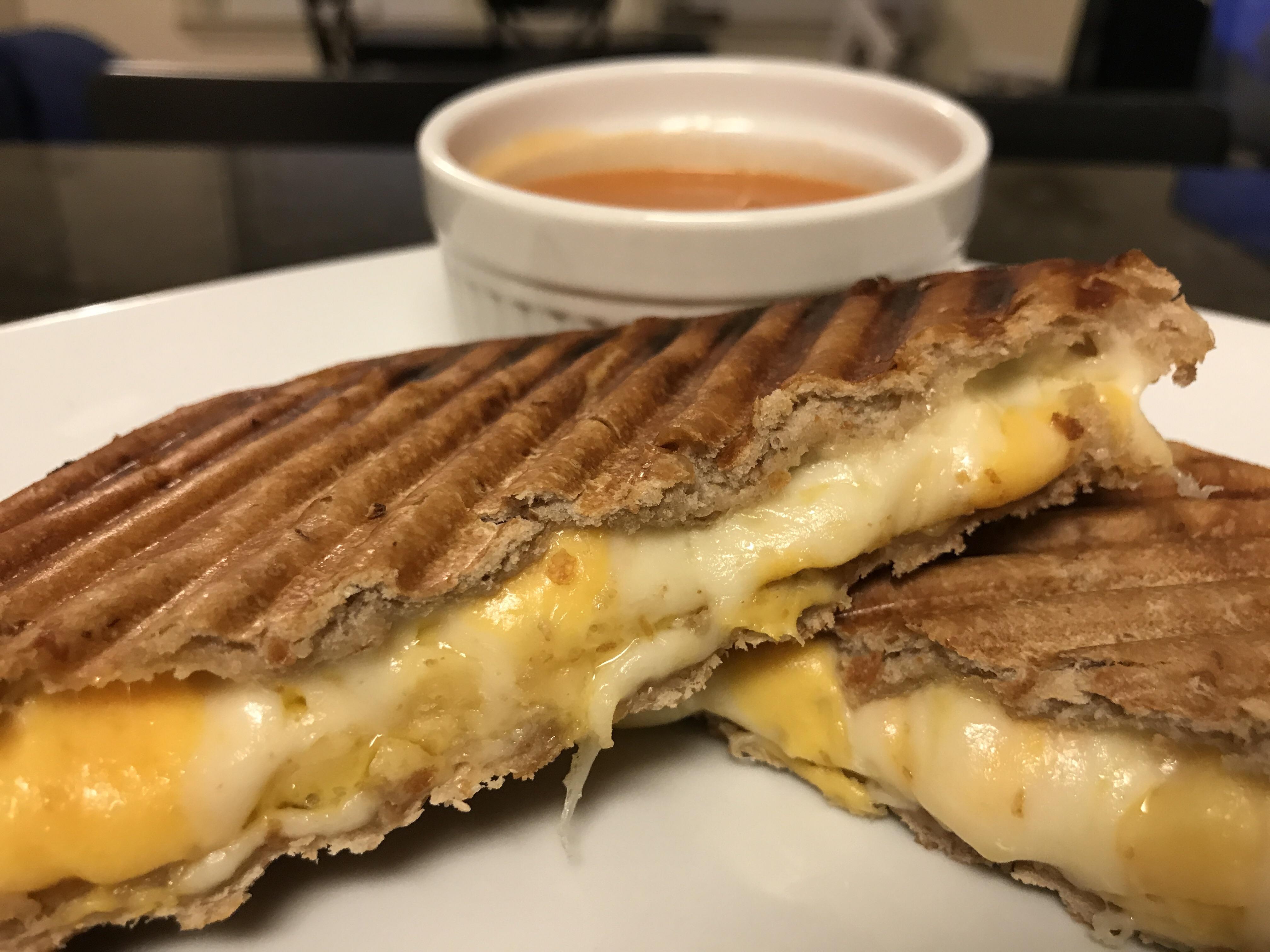 Week 17 Cafeteria Food Ciabatta Grilled Cheese (Muenster, Smoked