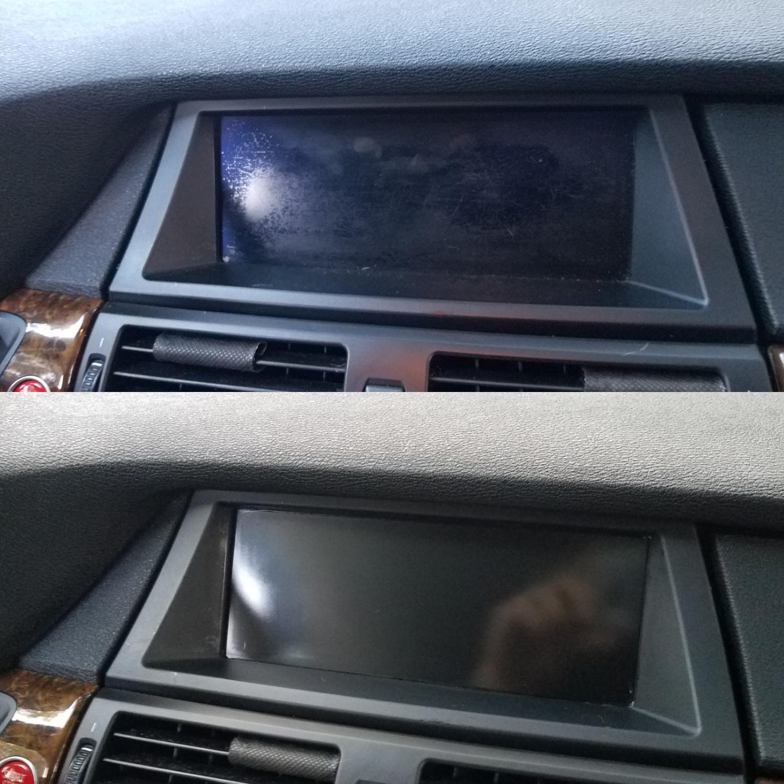 Nav screen polish/ antiglare coating removed. r/BmwTech