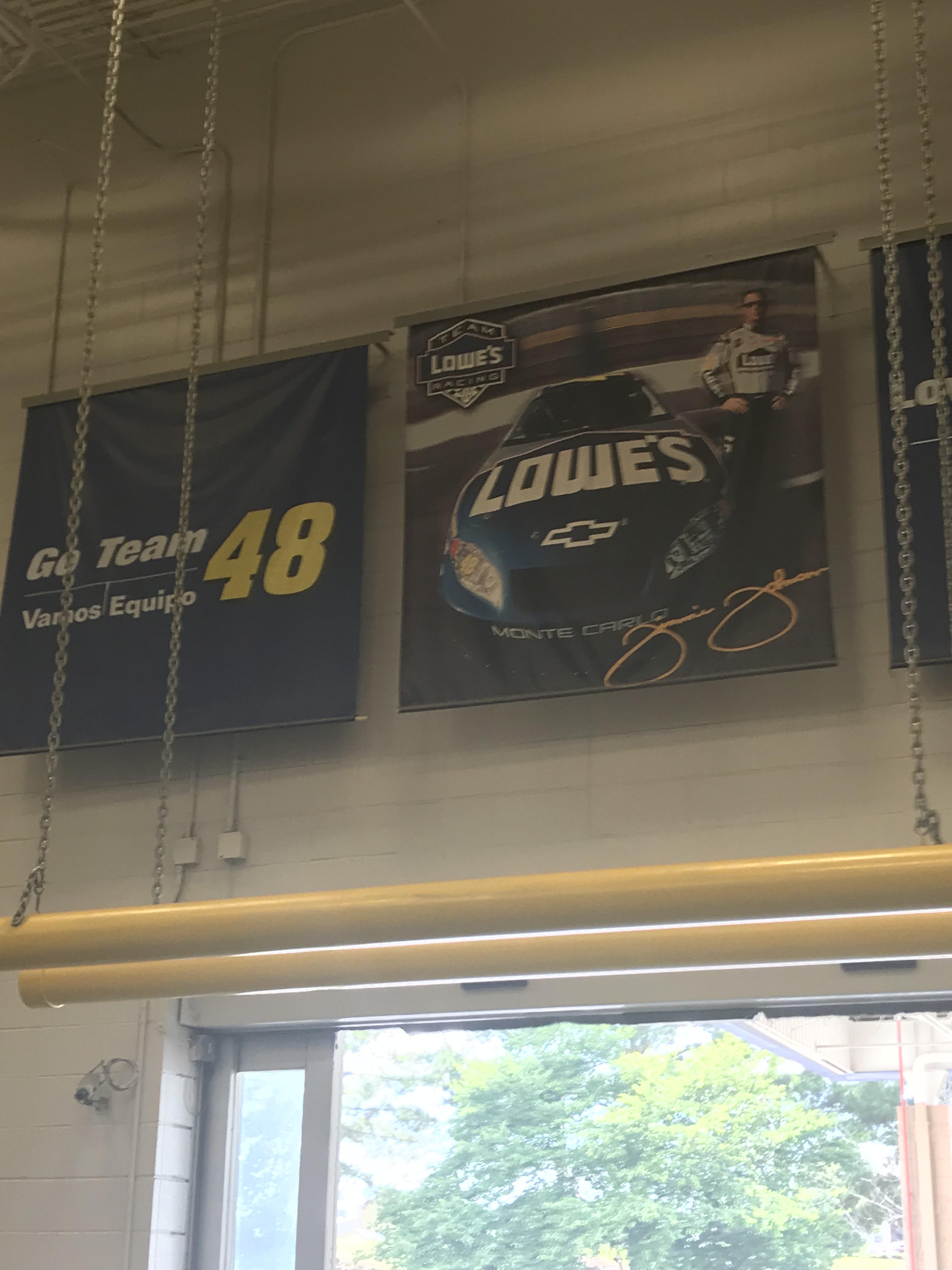 Throwback Jimmie Johnson banner at the Lowes in Clayton, NC NASCAR