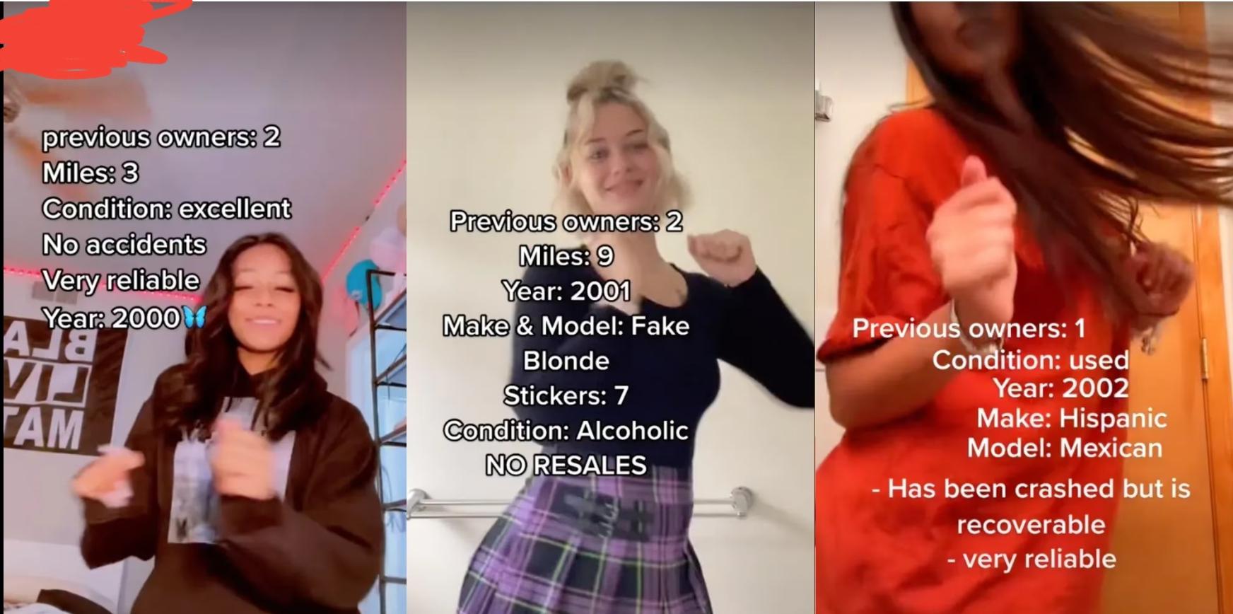 Women of tiktok are listing themselves as Vehicles to attract buyers in
