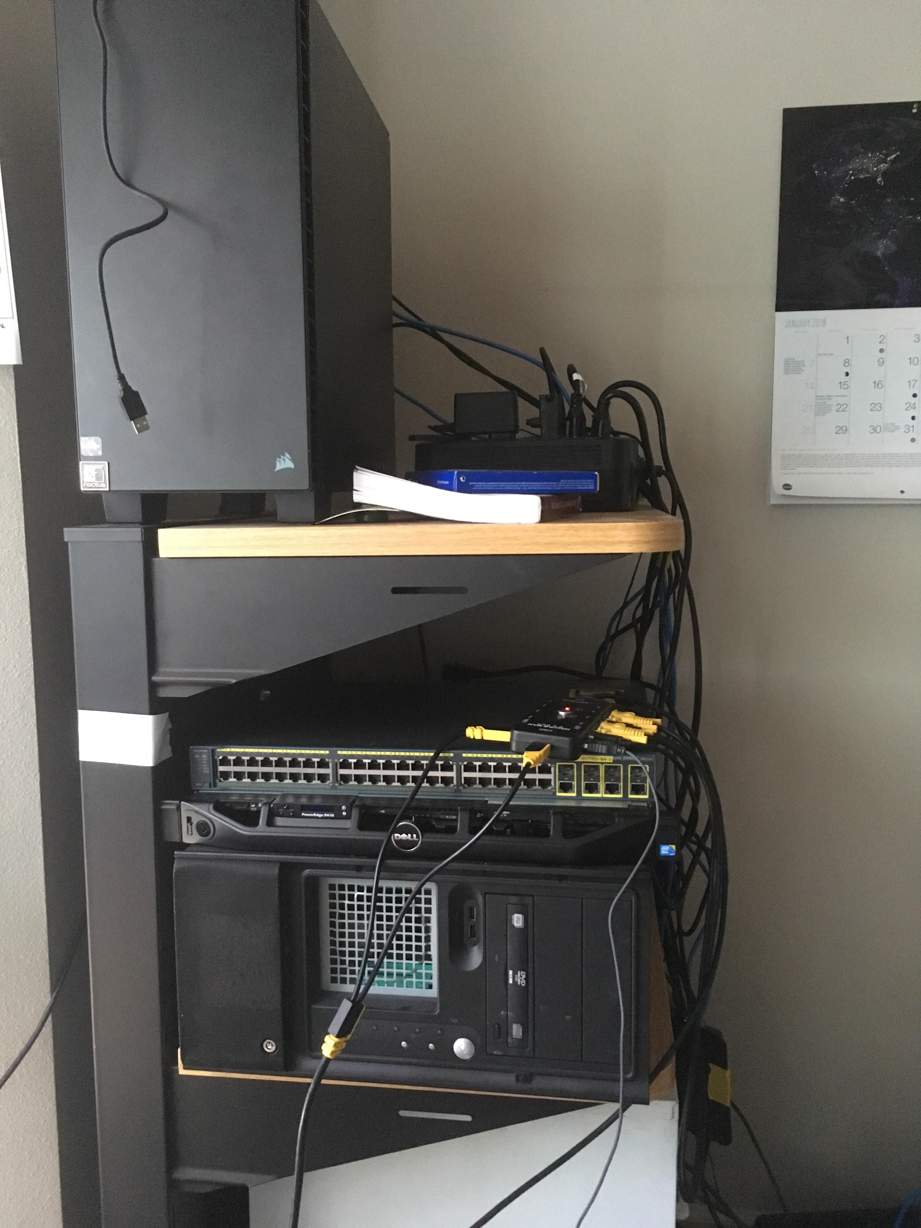 Just got a switch and a server for my formerly humble home lab homelab