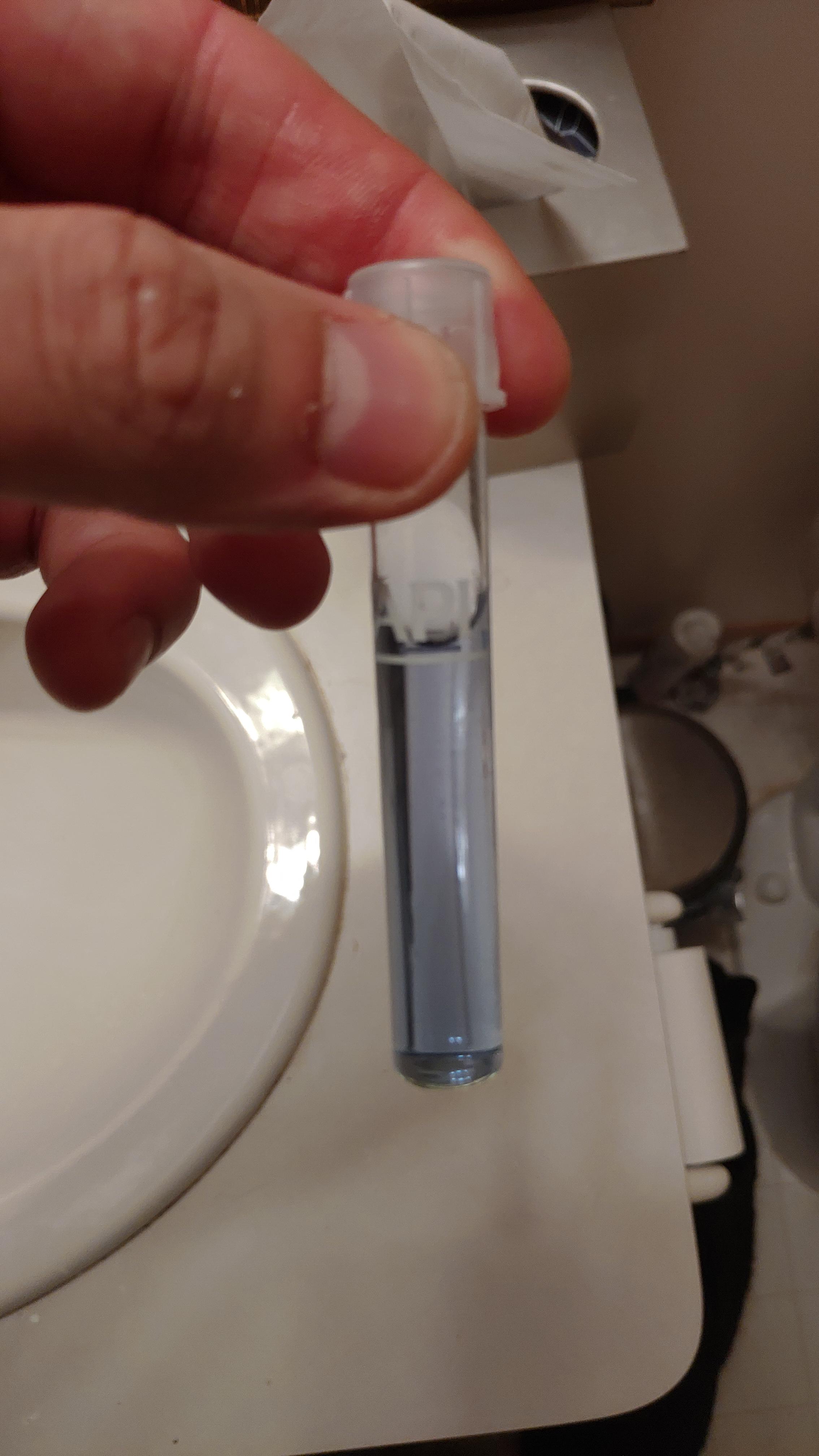 API calcium test kit from freshwater shrimp tank. How dark blue should