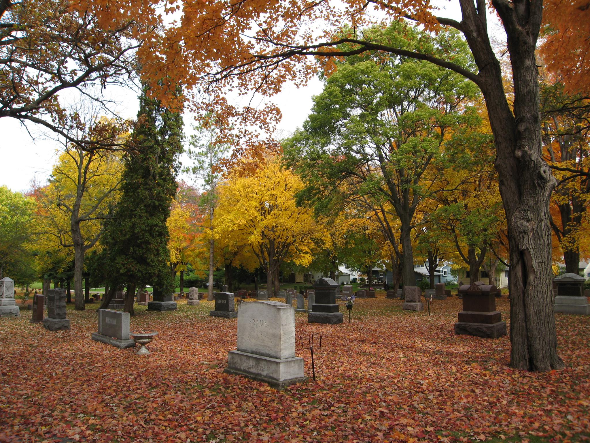 Fall Colors Hutchinson, MN Cemetery r/CemeteryPorn