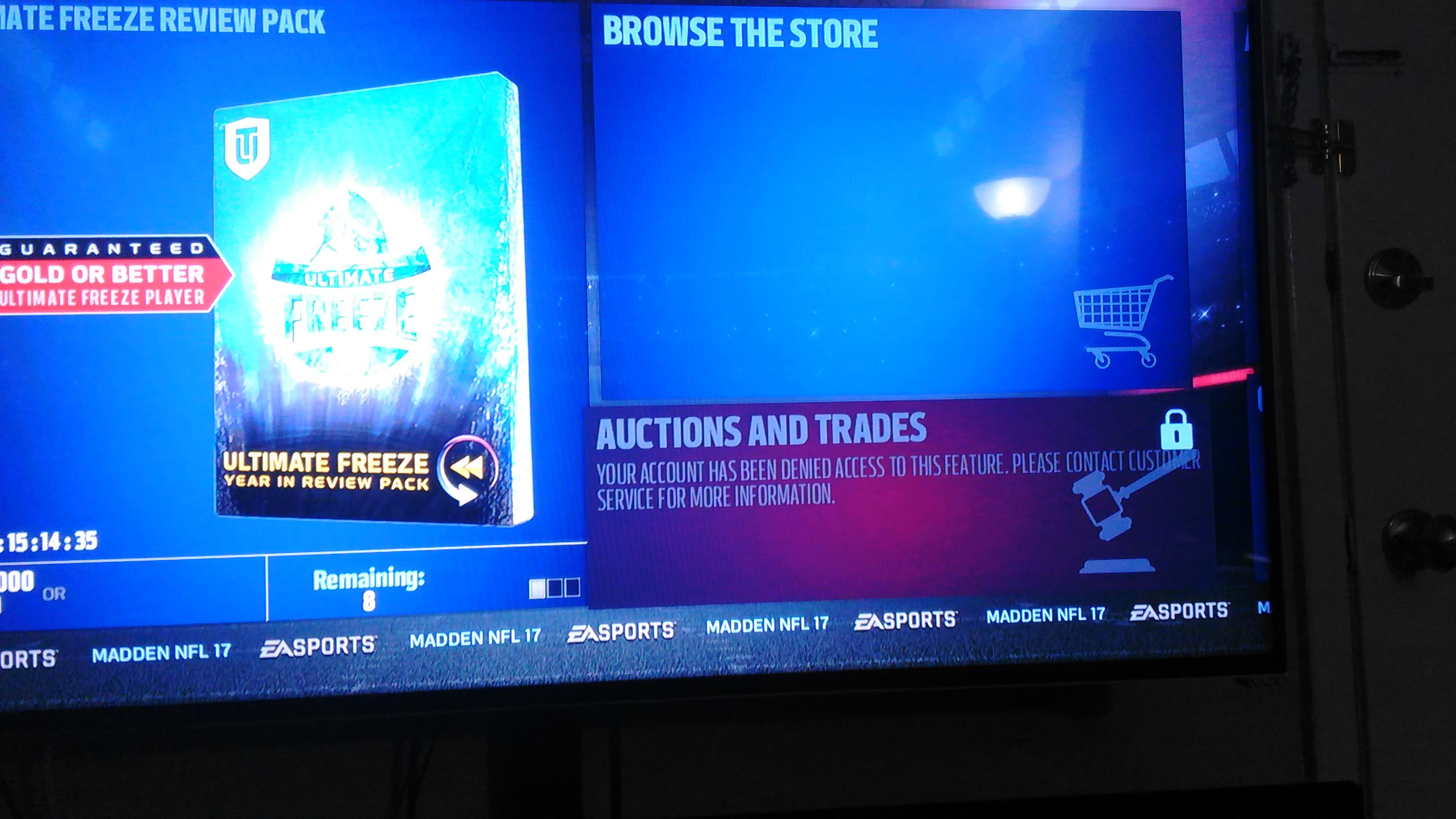 First time being banned from Auction House.. r/MaddenUltimateTeam