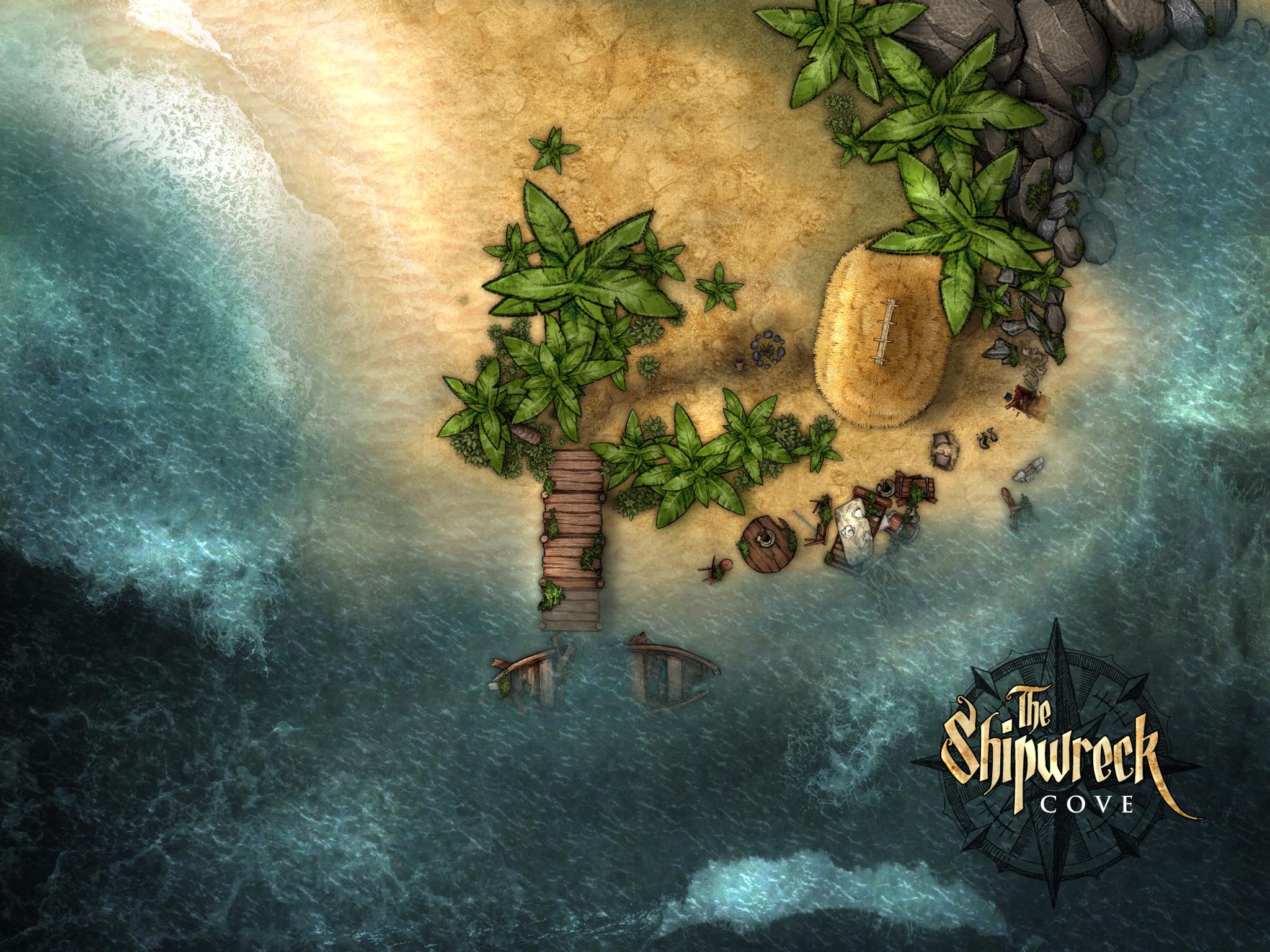 The Shipwreck Cove Battlemap r/inkarnate