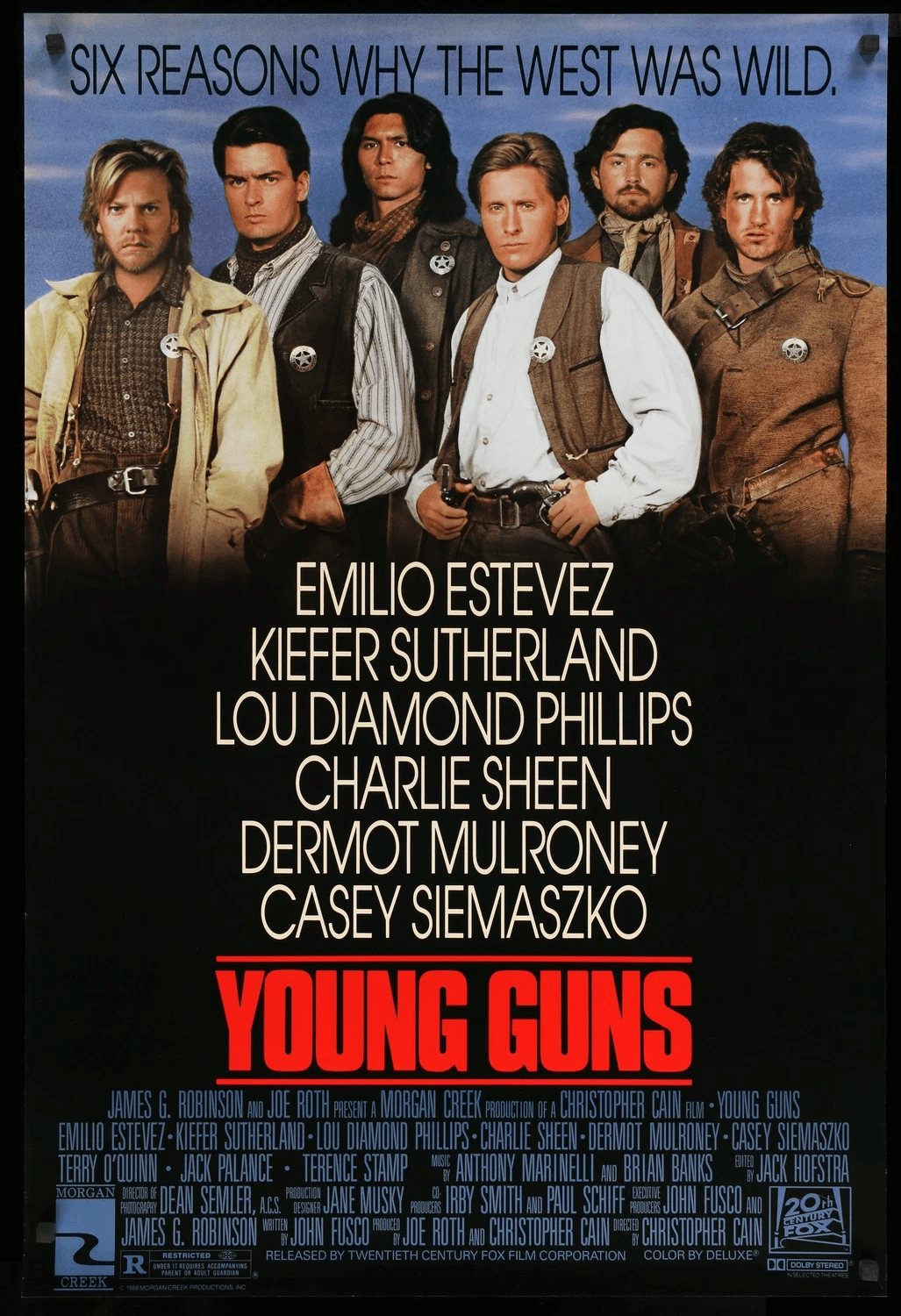 A Western Each Year "Young Guns" featuring a mix of rising "Brat Pack