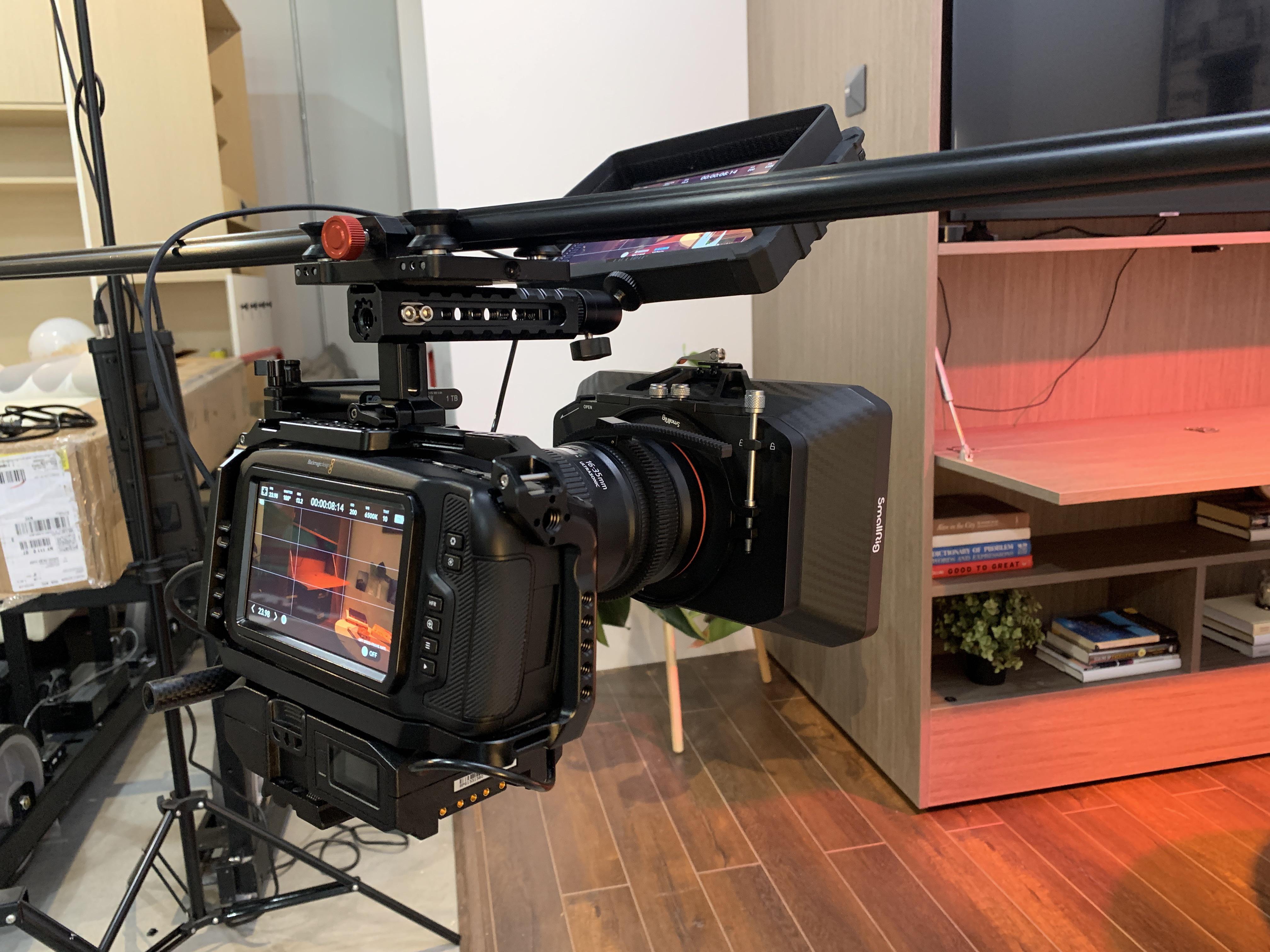 Slider rig for a work shoot today. r/bmpcc