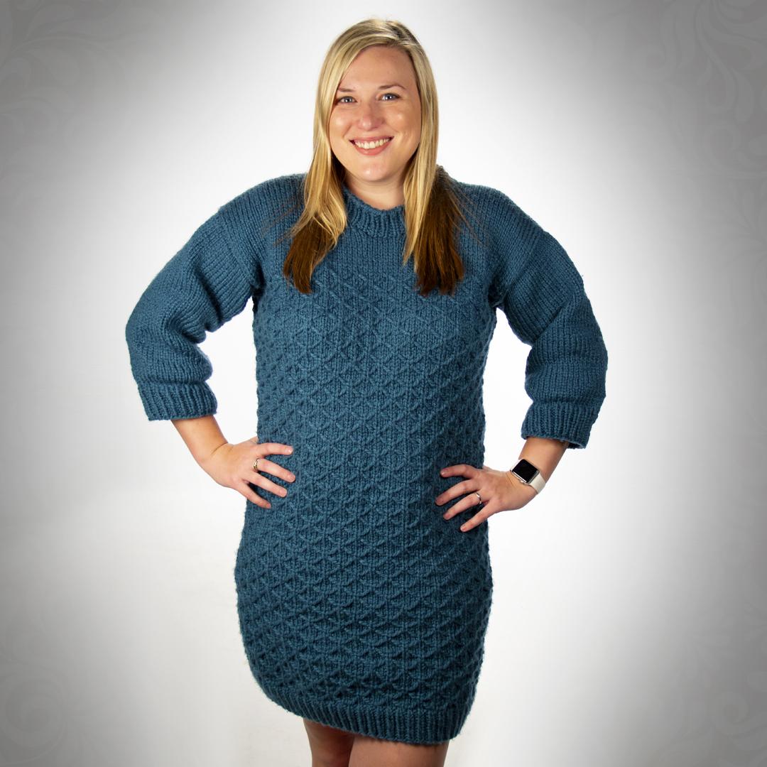 [FO] Diamond Knit Dress r/knitting