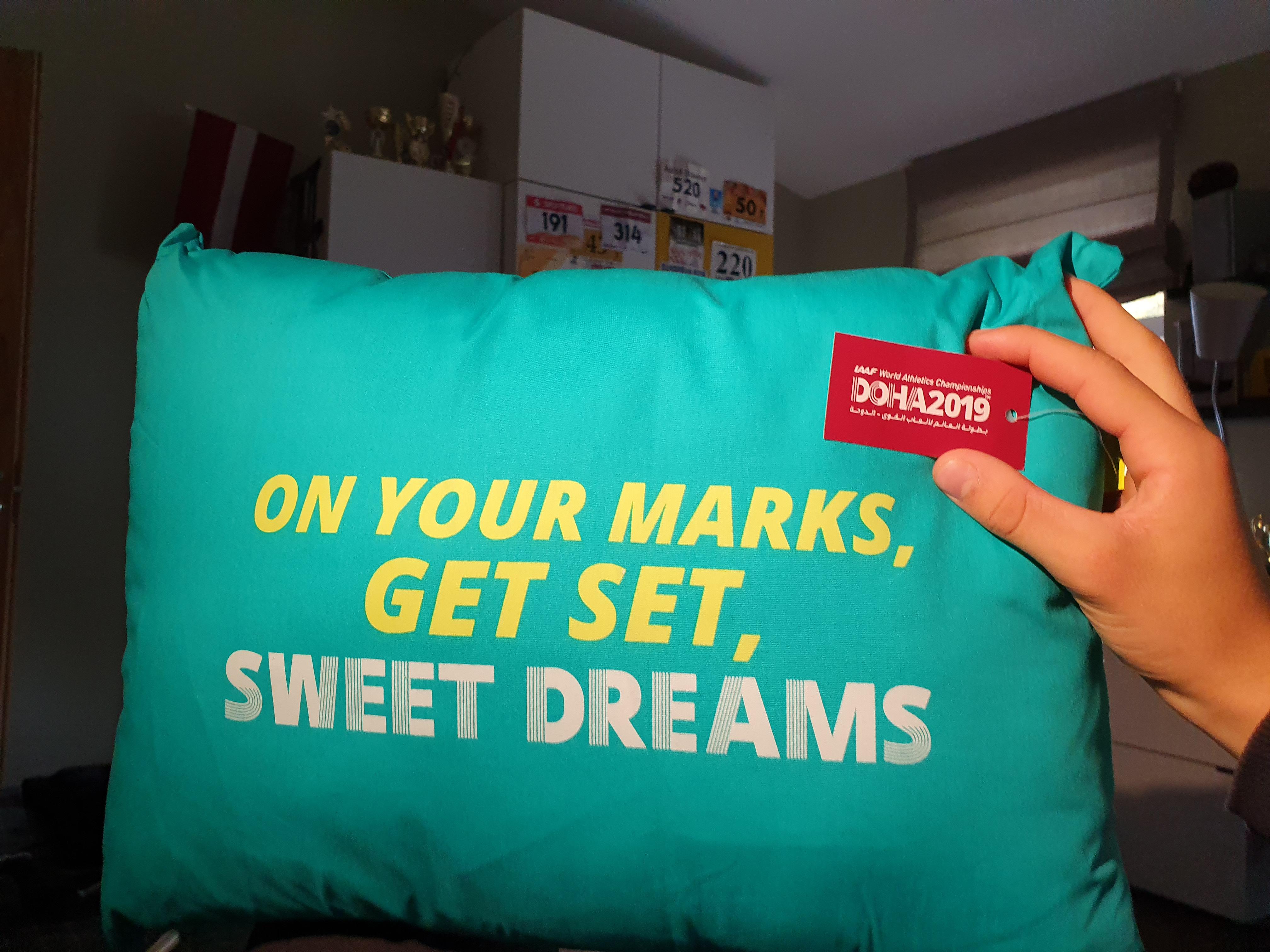 I got the official Doha pillow my dudes r/trackandfield