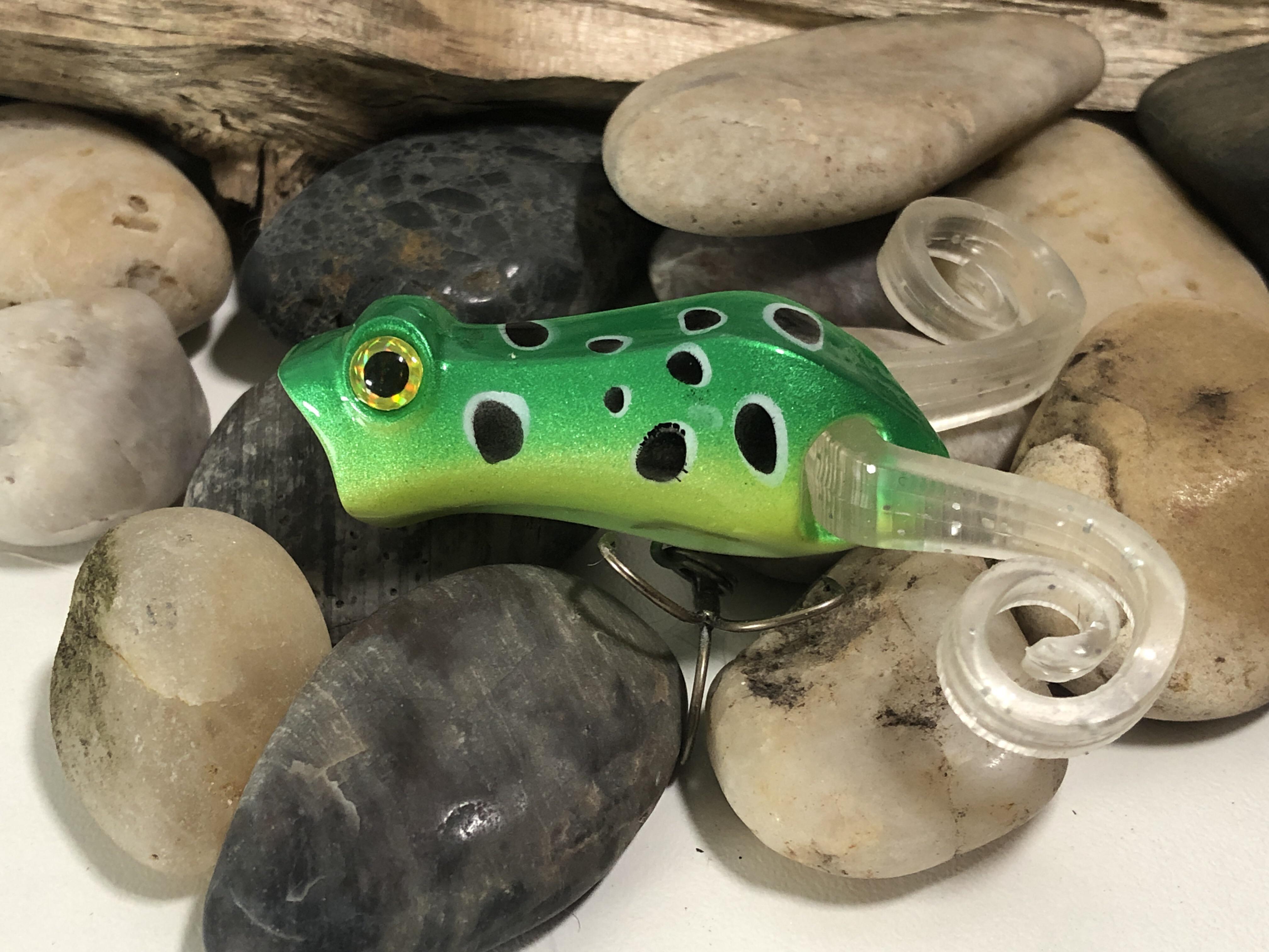 Mini double bladed chartreuse inline spinner lurebuilding