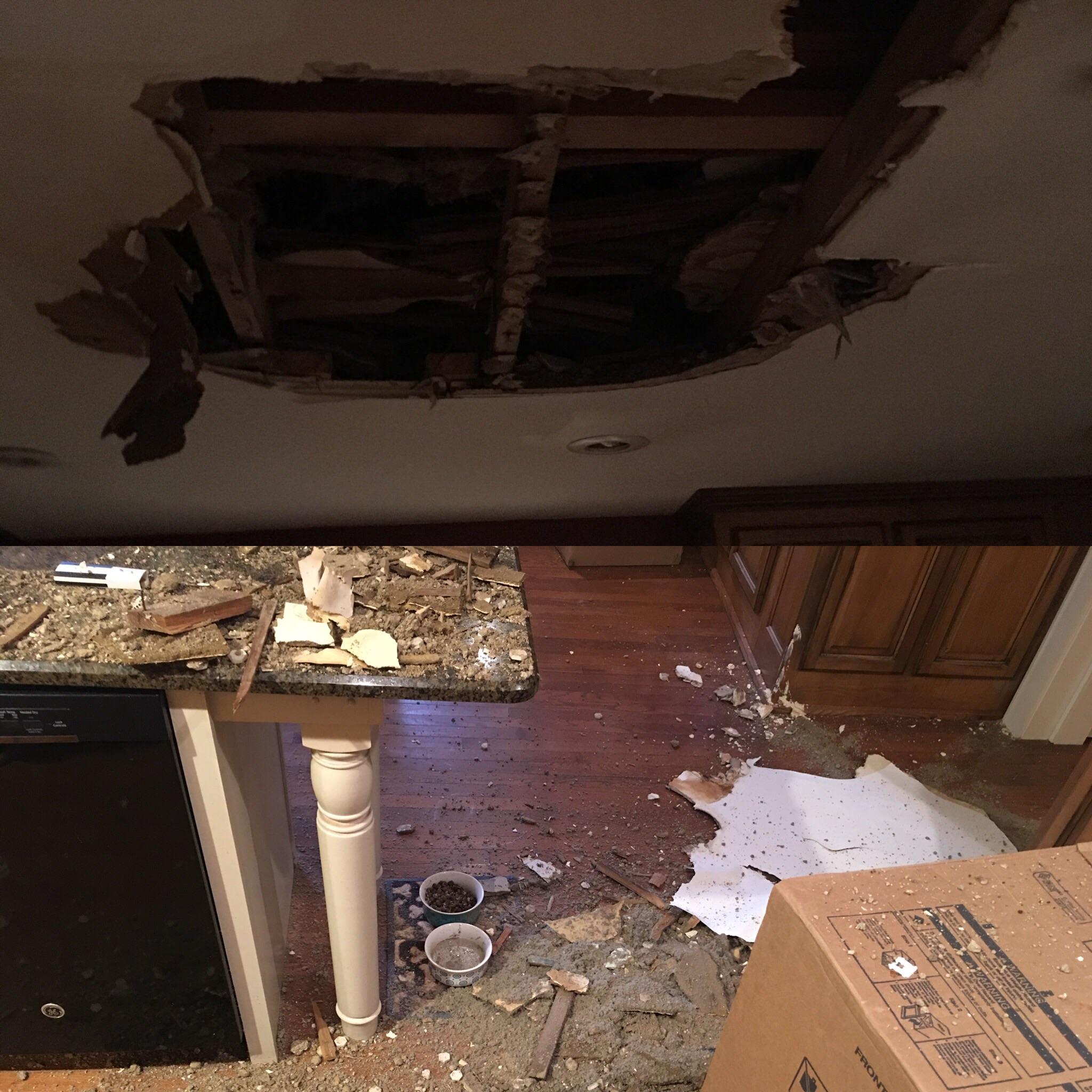Woke up to a loud noise the day after contractors started working on an