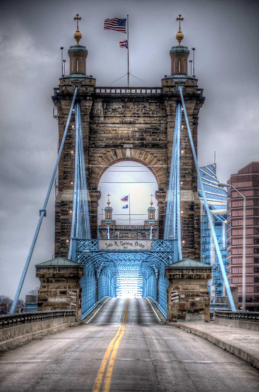 John A. Roebling Suspension Bridge, (Roeblings most famous work was the