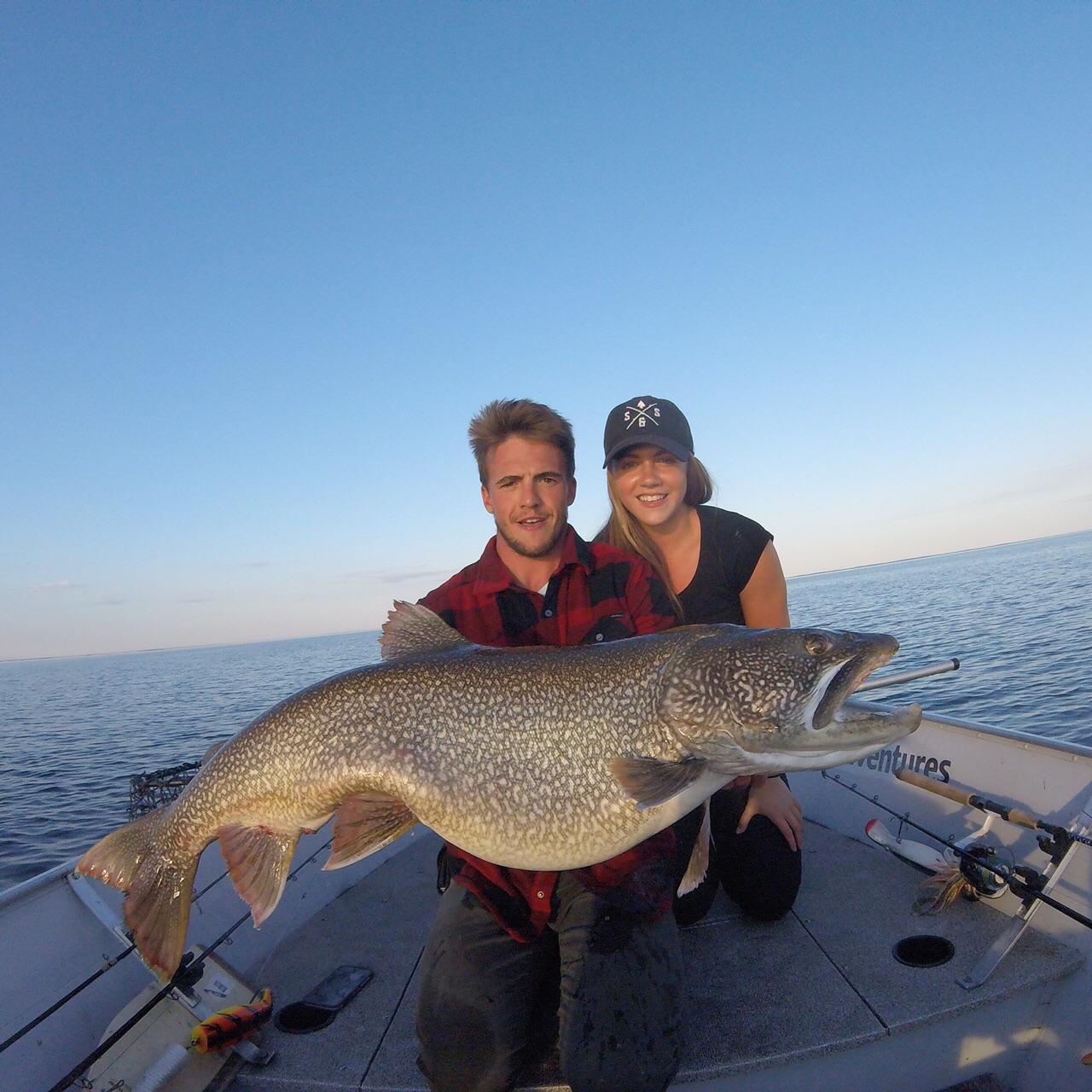 My sisters best lake trout ! r/Fishing