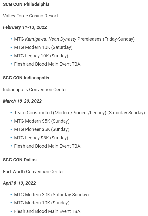 Star City Games announces Formats and Locations for first 3 SCG Con