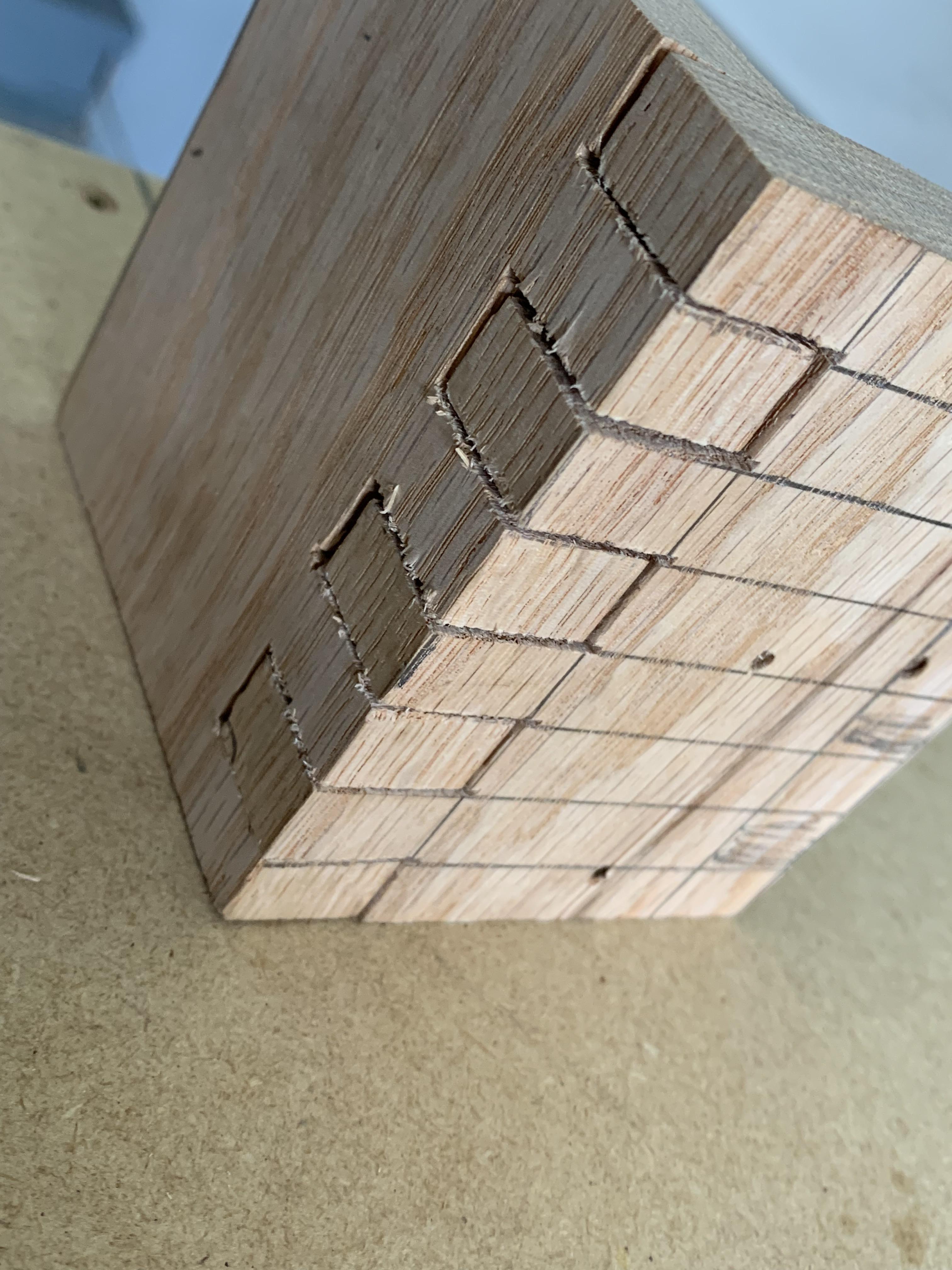First try at freehand box joints. It ain't much, but it's a start! r