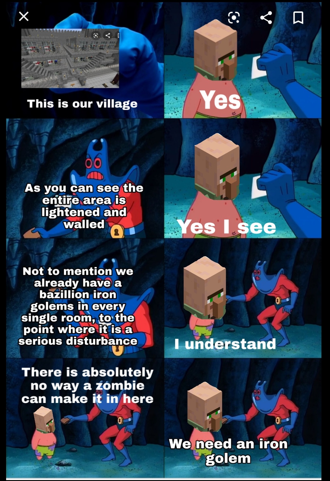 My villagers gossiping be like r/MinecraftMemes