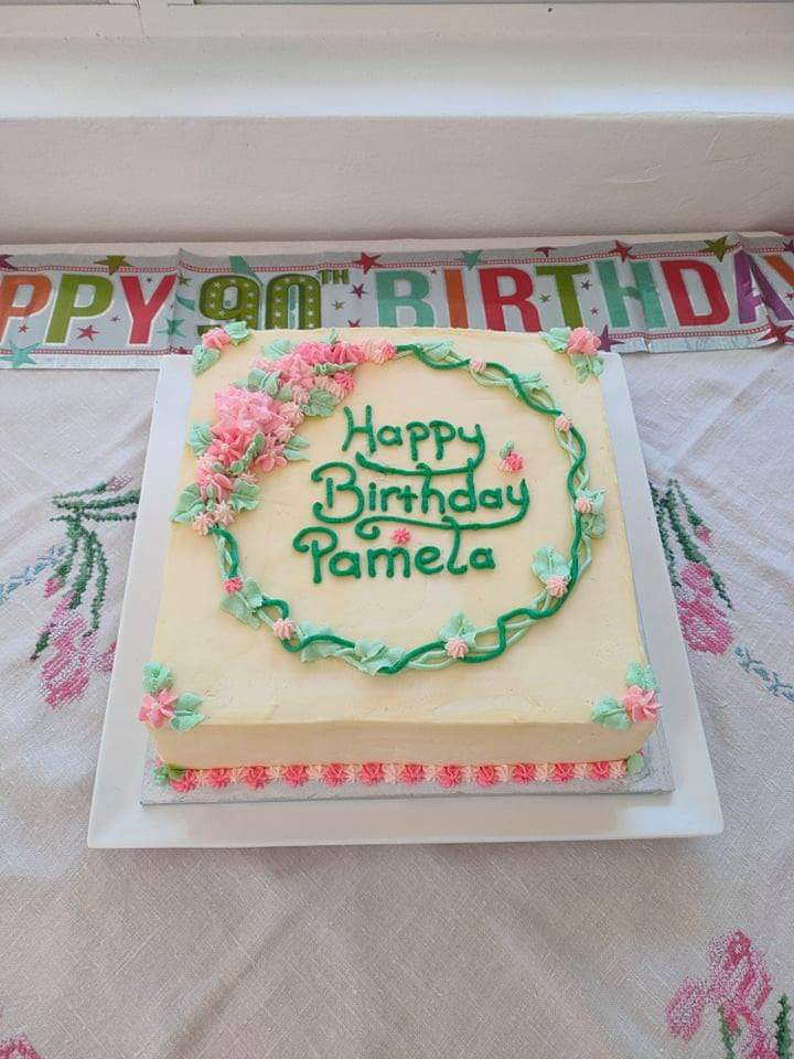 Happy birthday Pamela! Lemon sponge with raspberry jam filling and