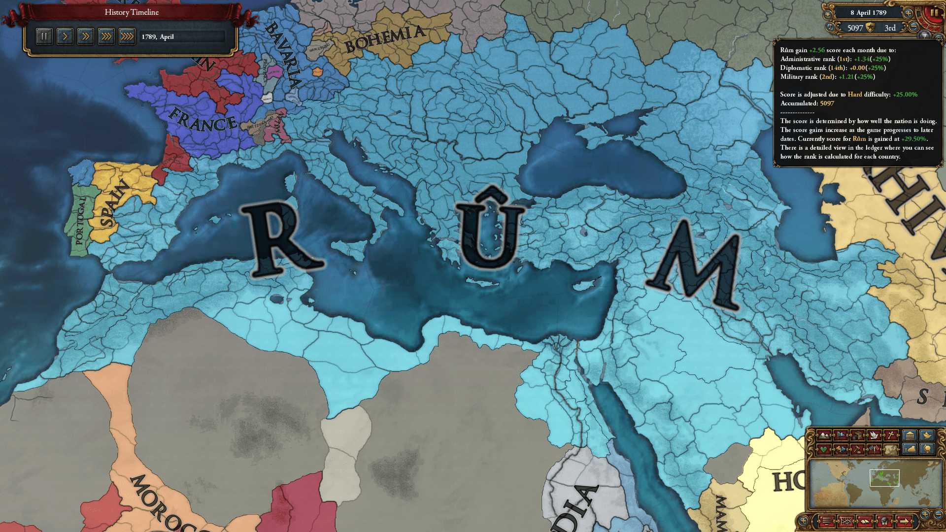 My Completed Rum Achievement Run r/eu4
