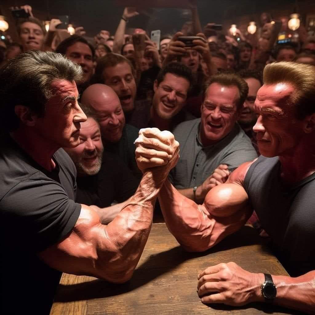 Arnold Schwarzenegger Vs Sylvester Stallone Arm Wrestling
