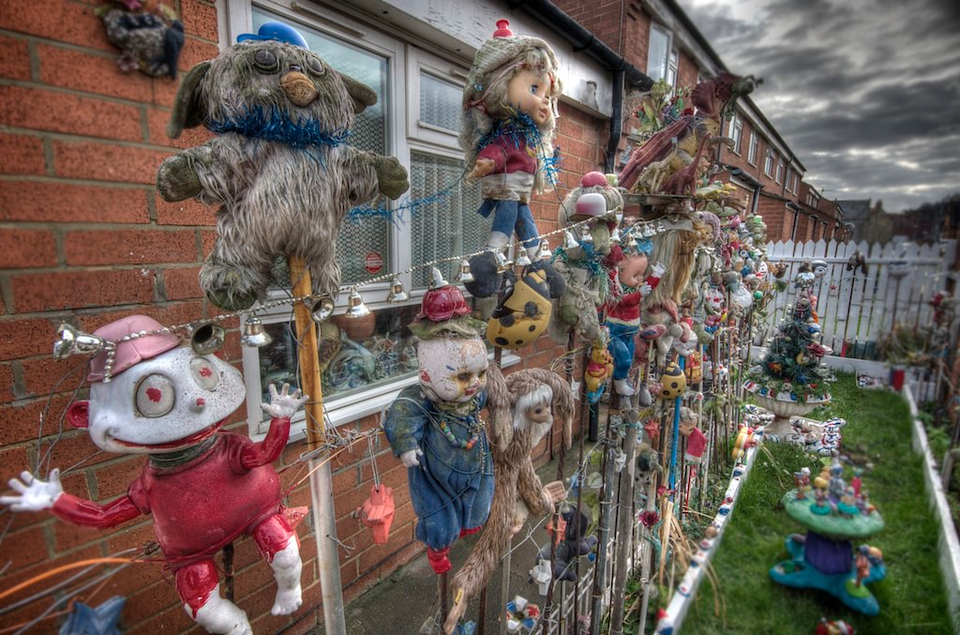A Garden full of creepy dolls in Skinningrove, NE England. r