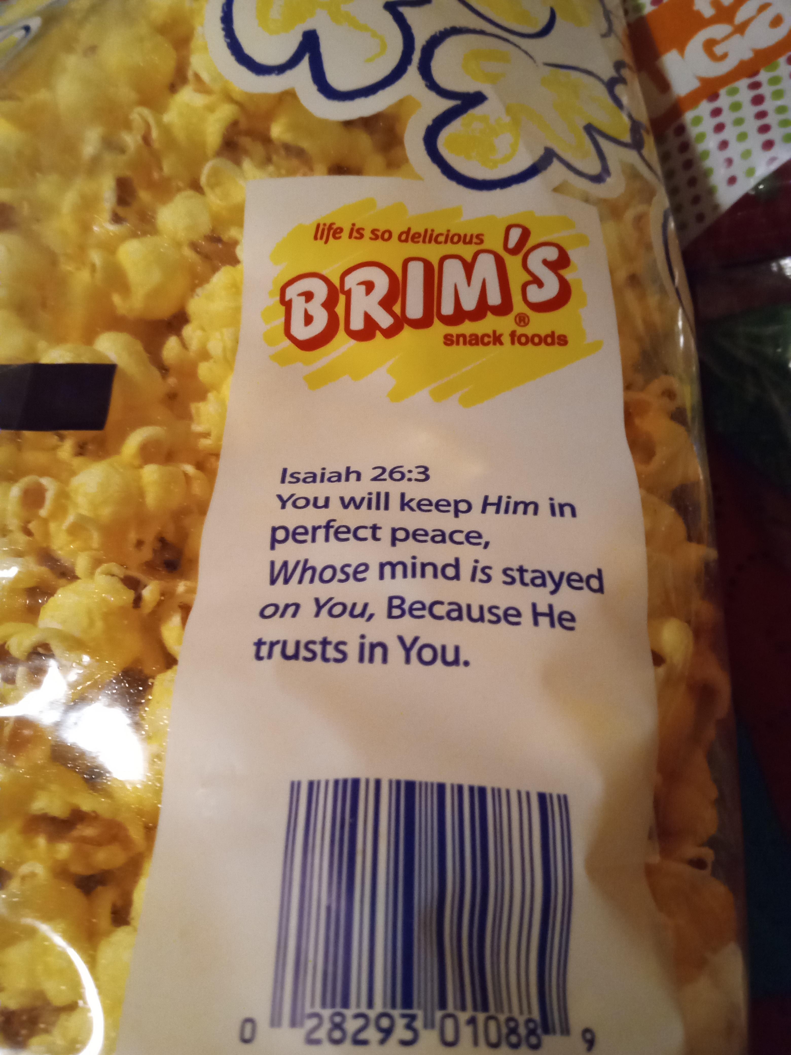 This popcorn has a prayer on it. r/mildlyinteresting