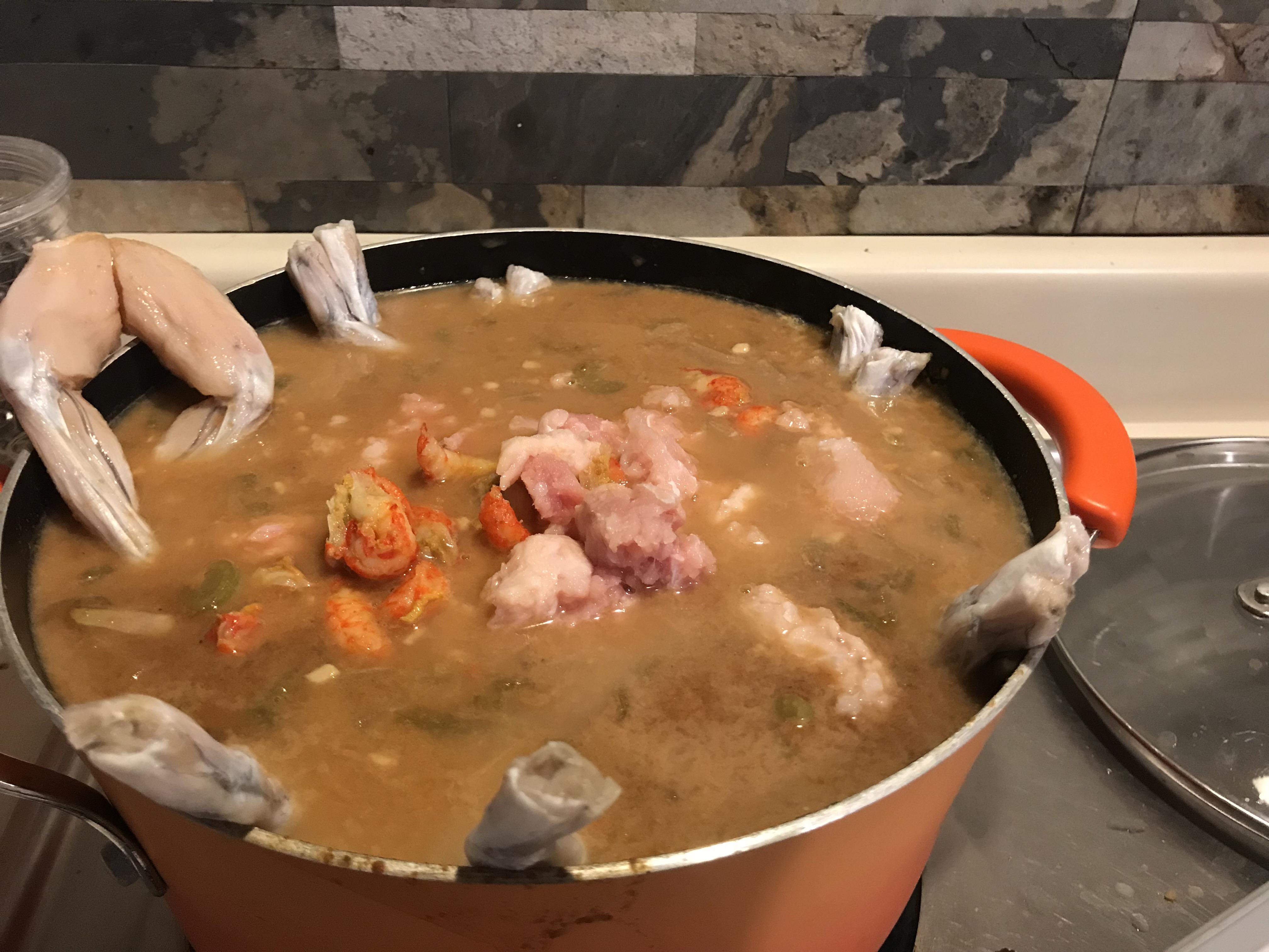 Alligator, Frogleg, and crawfish gumbo 1334X750 r/FoodPorn