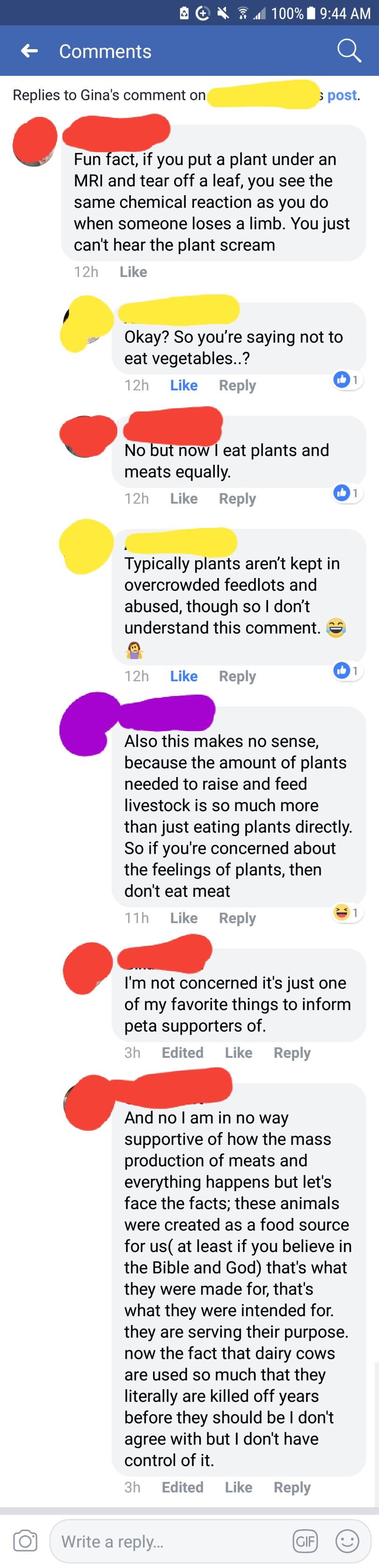 pLaNtS hAvE fEeLiNgS tOo (purple is me) r/vegan