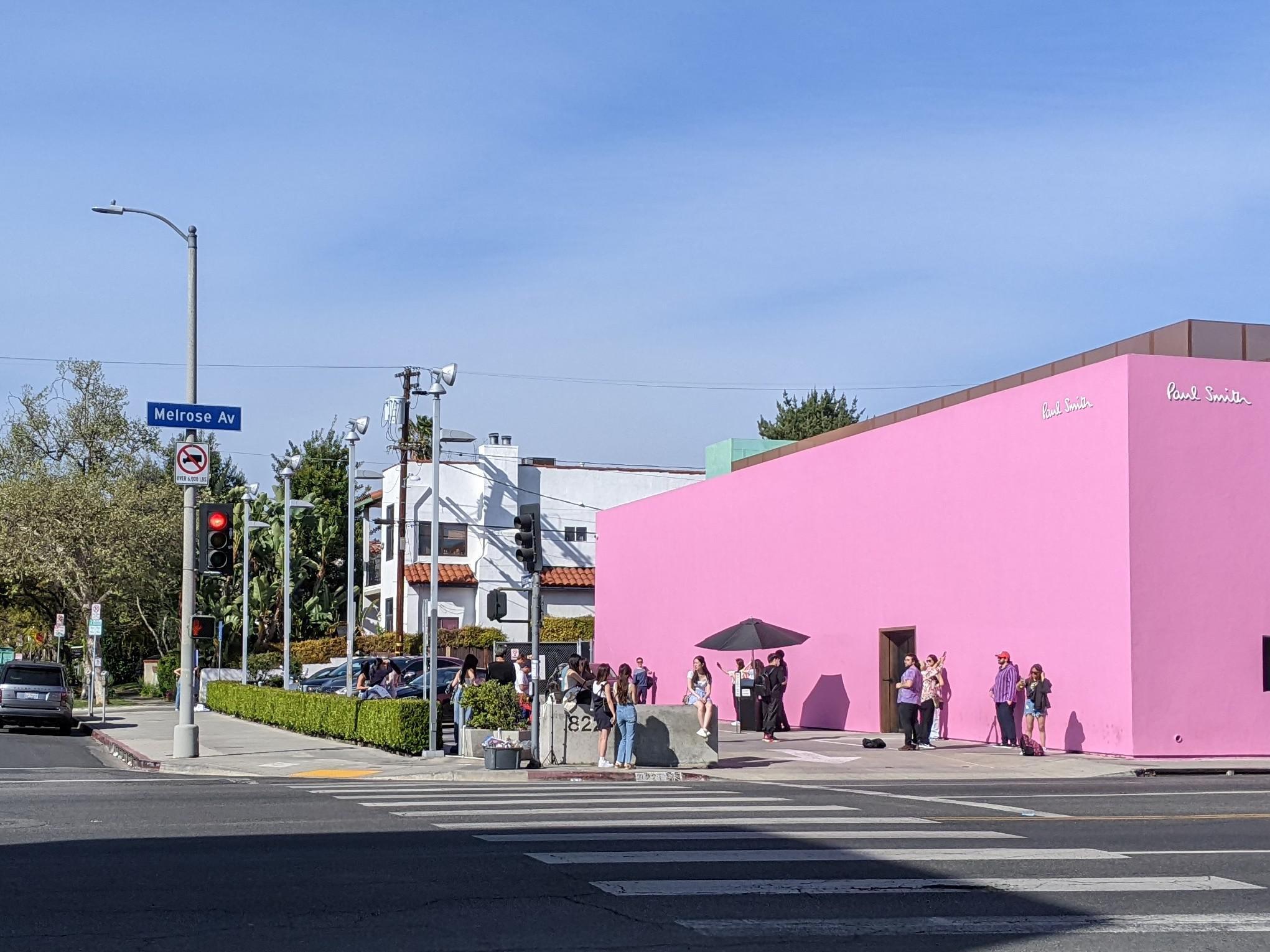 The amount of people at the Pink Wall on Melrose yesterday... it's