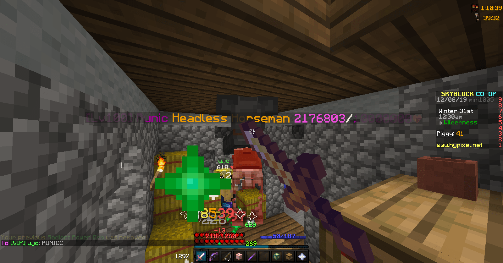 runic horseman from 123 days ago HypixelSkyblock