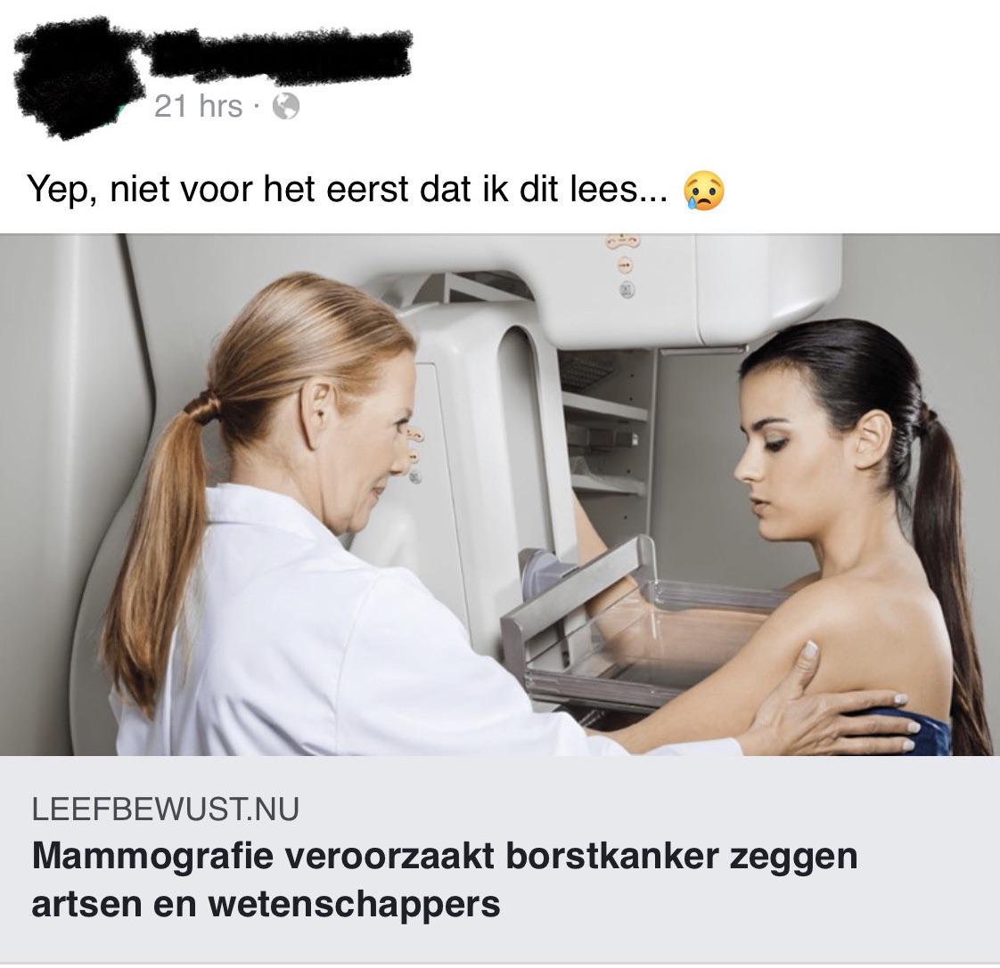 Want iedereen waar borstkanker is ontdekt, heeft een mammografie gehad