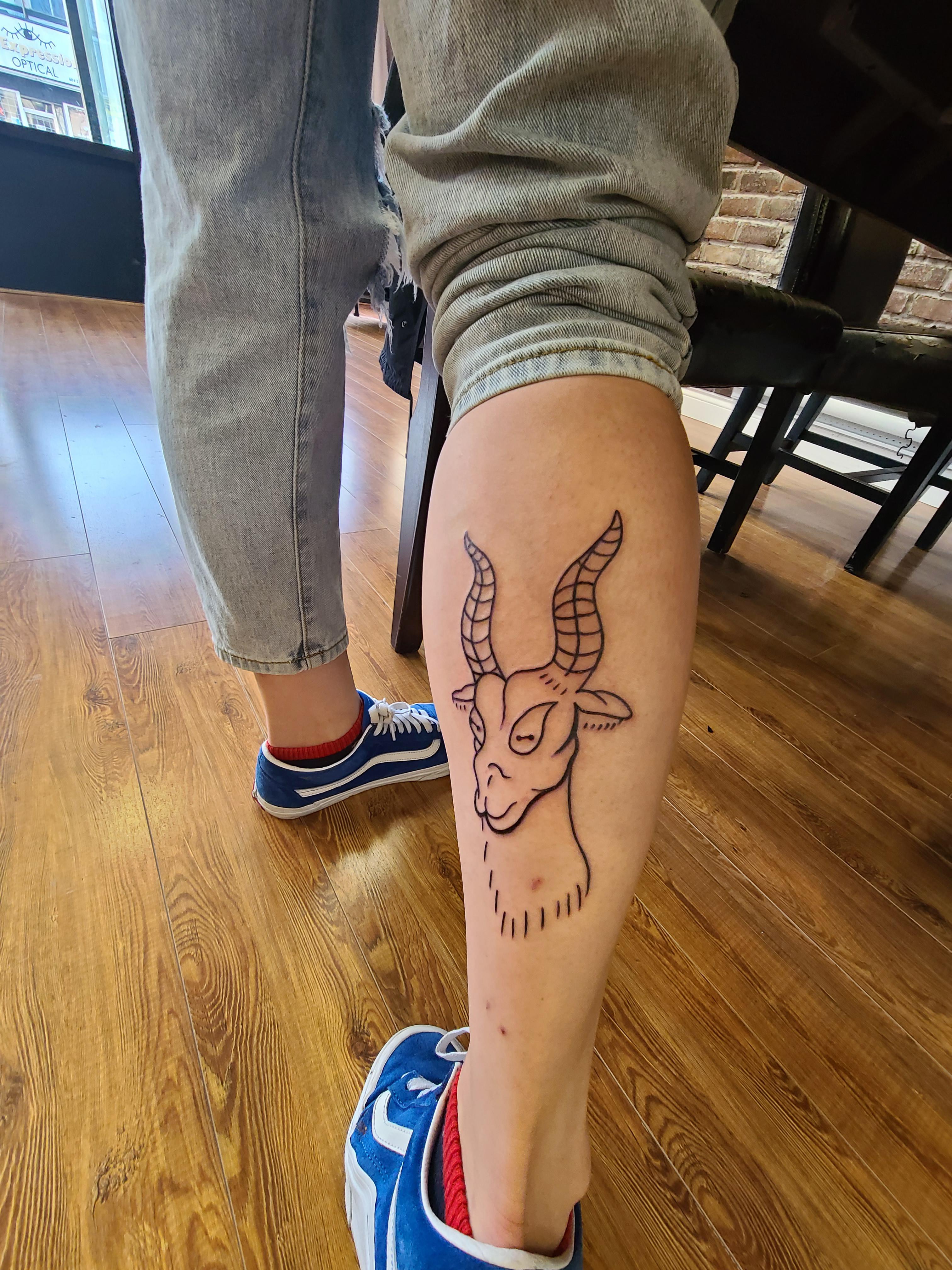 My goat tattoo 💙🐐 r/goats