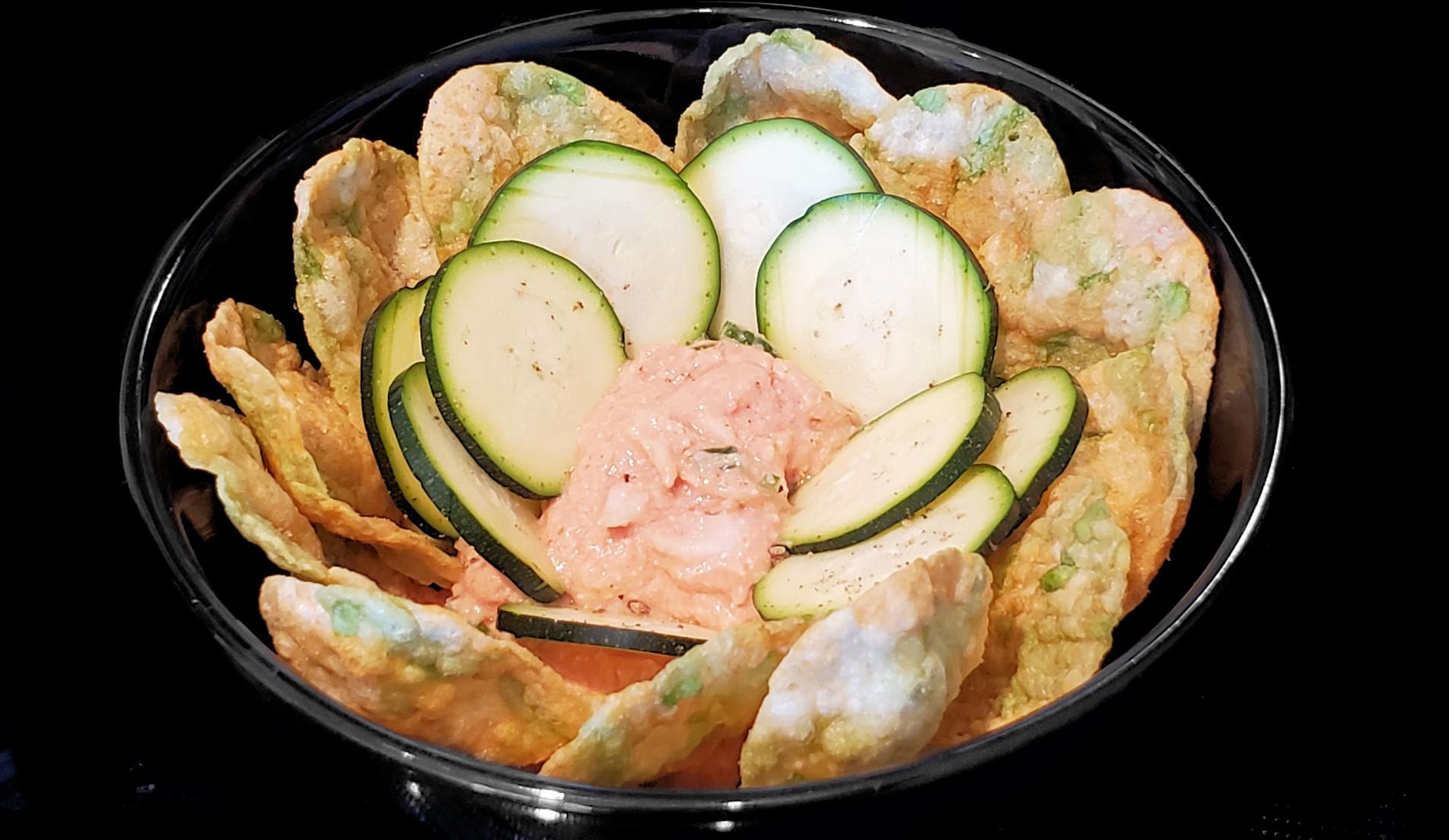Crab Cocktail Cheese Dip and Sea Salt Crisps 185 Cals 11 g Protein