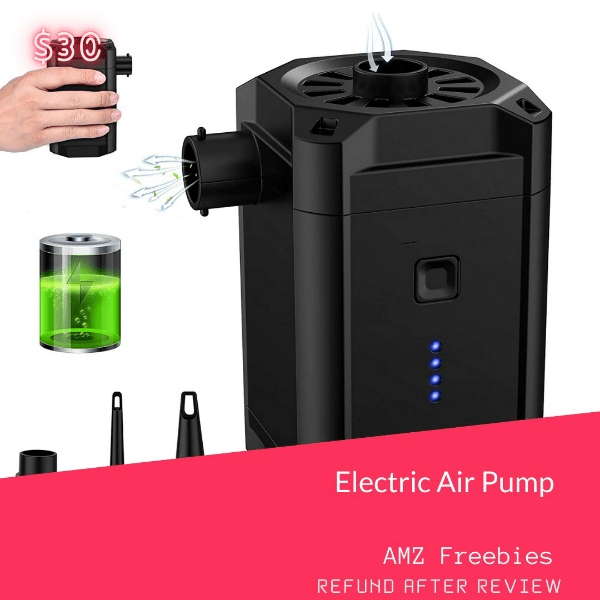 Electric Air Pump 5200mAh Battery with 3 Nozzles 30. FREE for USA